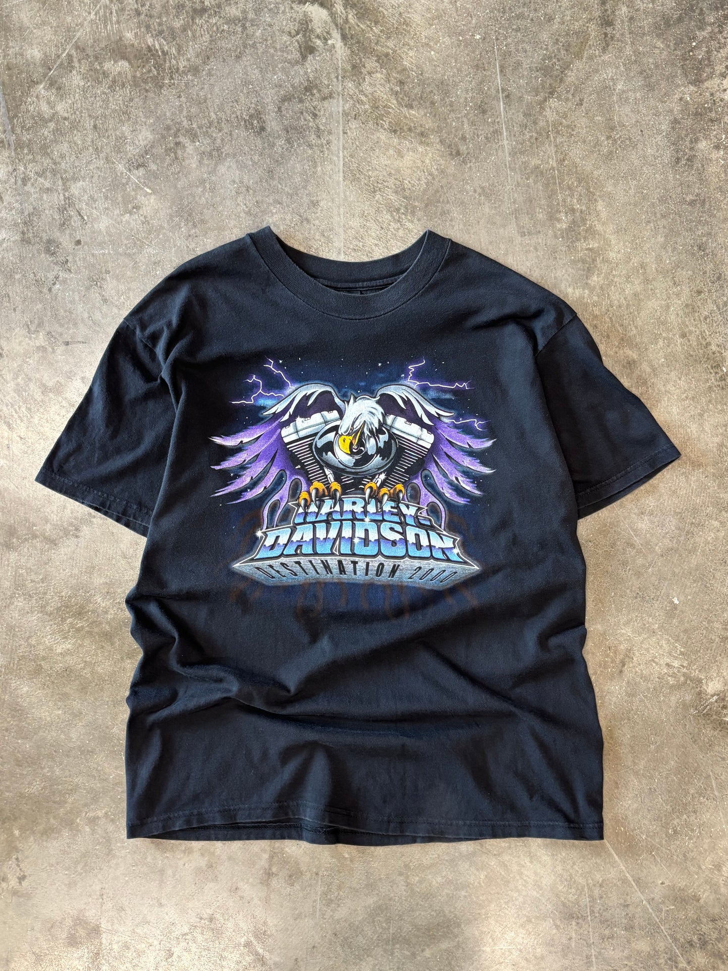 Vintage Harley Eagle Lightning shirt size large