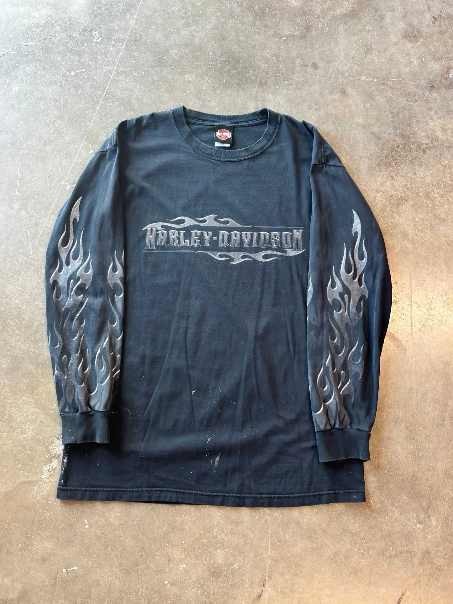 Vintage Harley Davidson Chrome flame long sleeve size xl