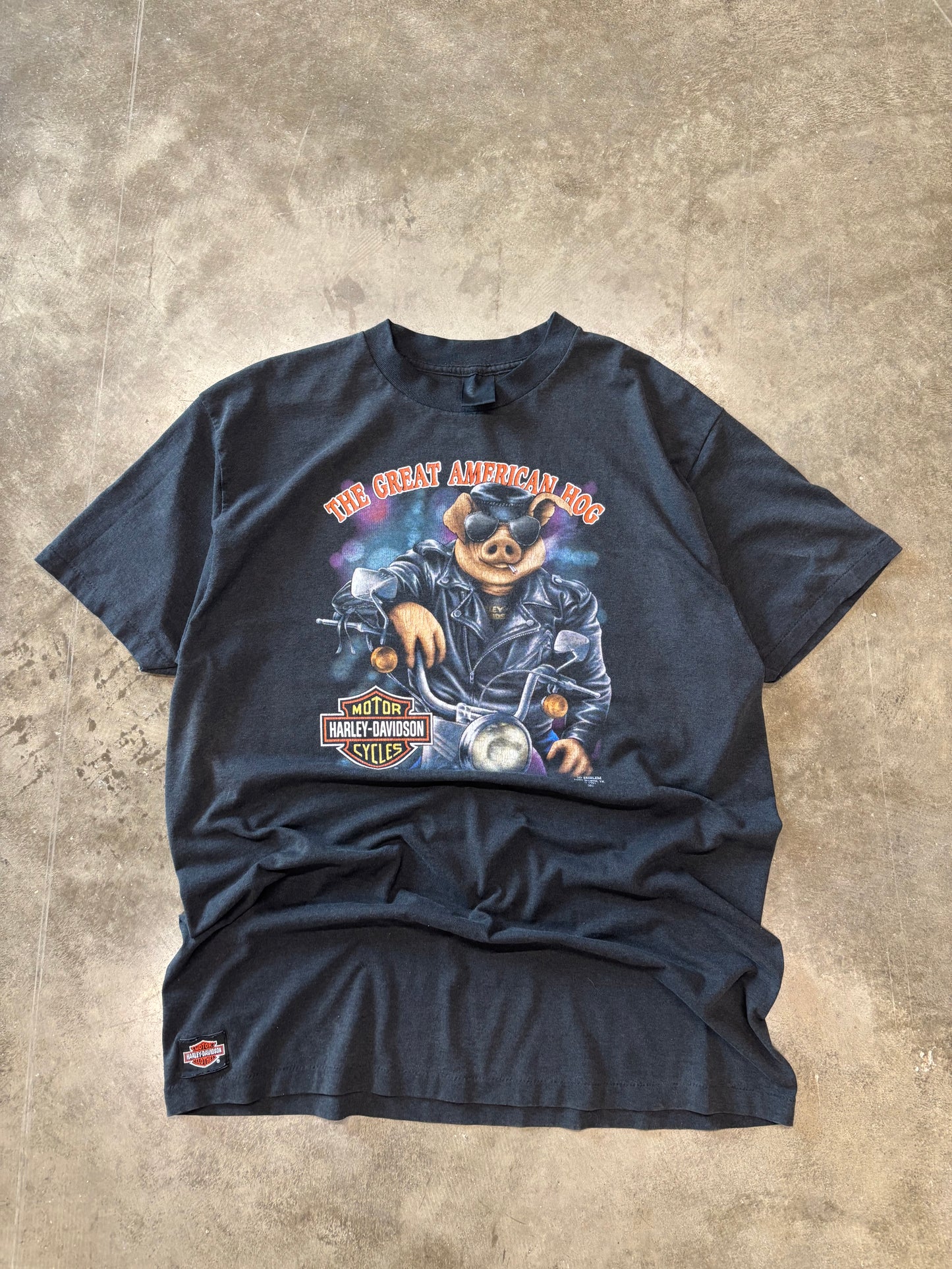 Vintage Harley Davidson 3d emblem hog shirt size xxl