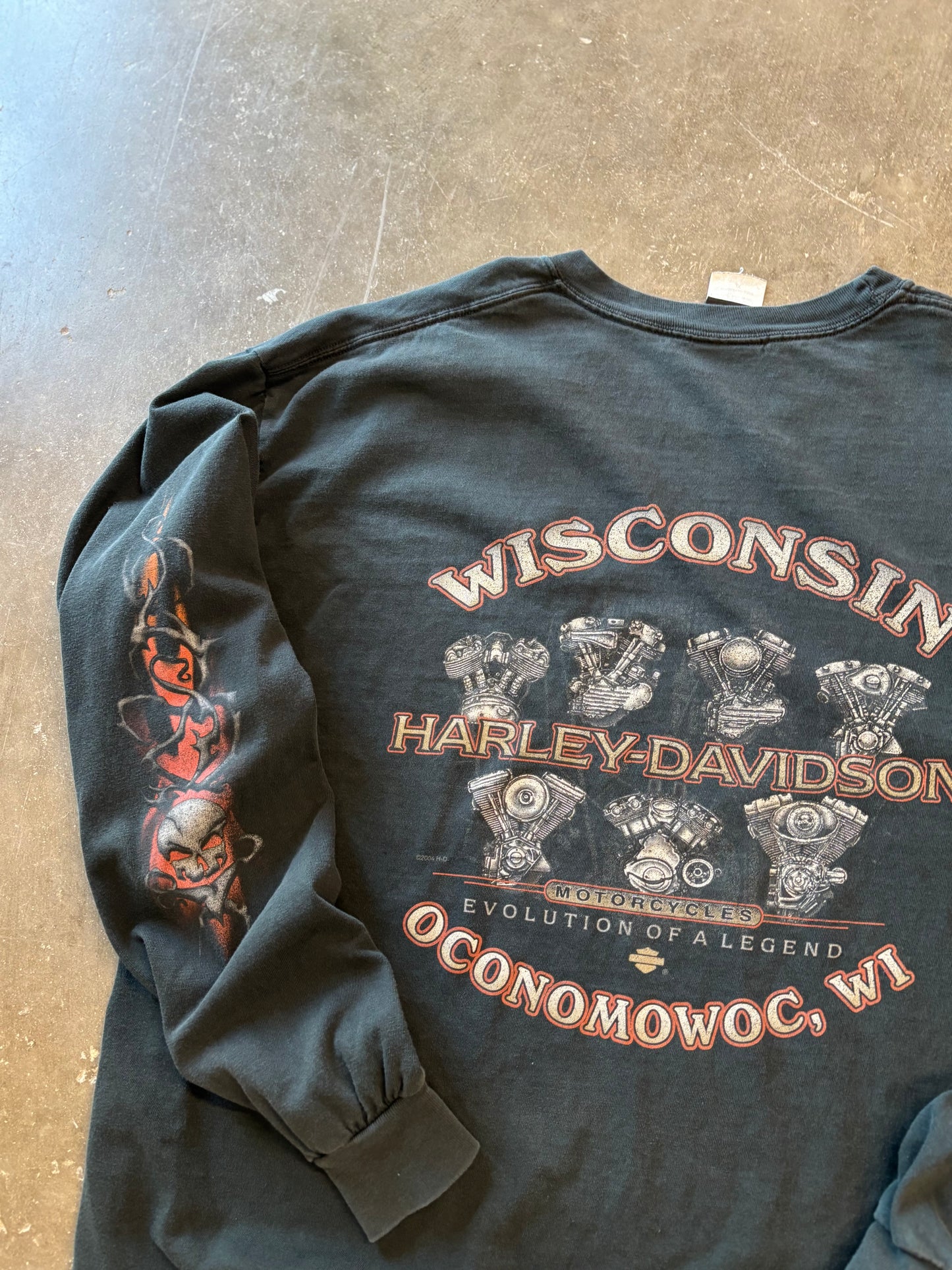 Vintage Harley skull long sleeve xl