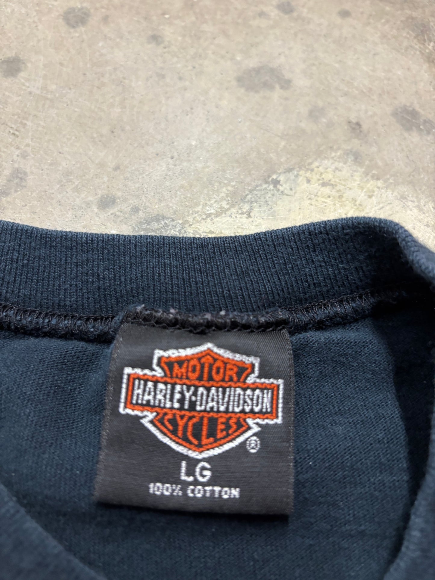 Vintage Harley Davidson Feel the Heat flame long sleeve shirt size large