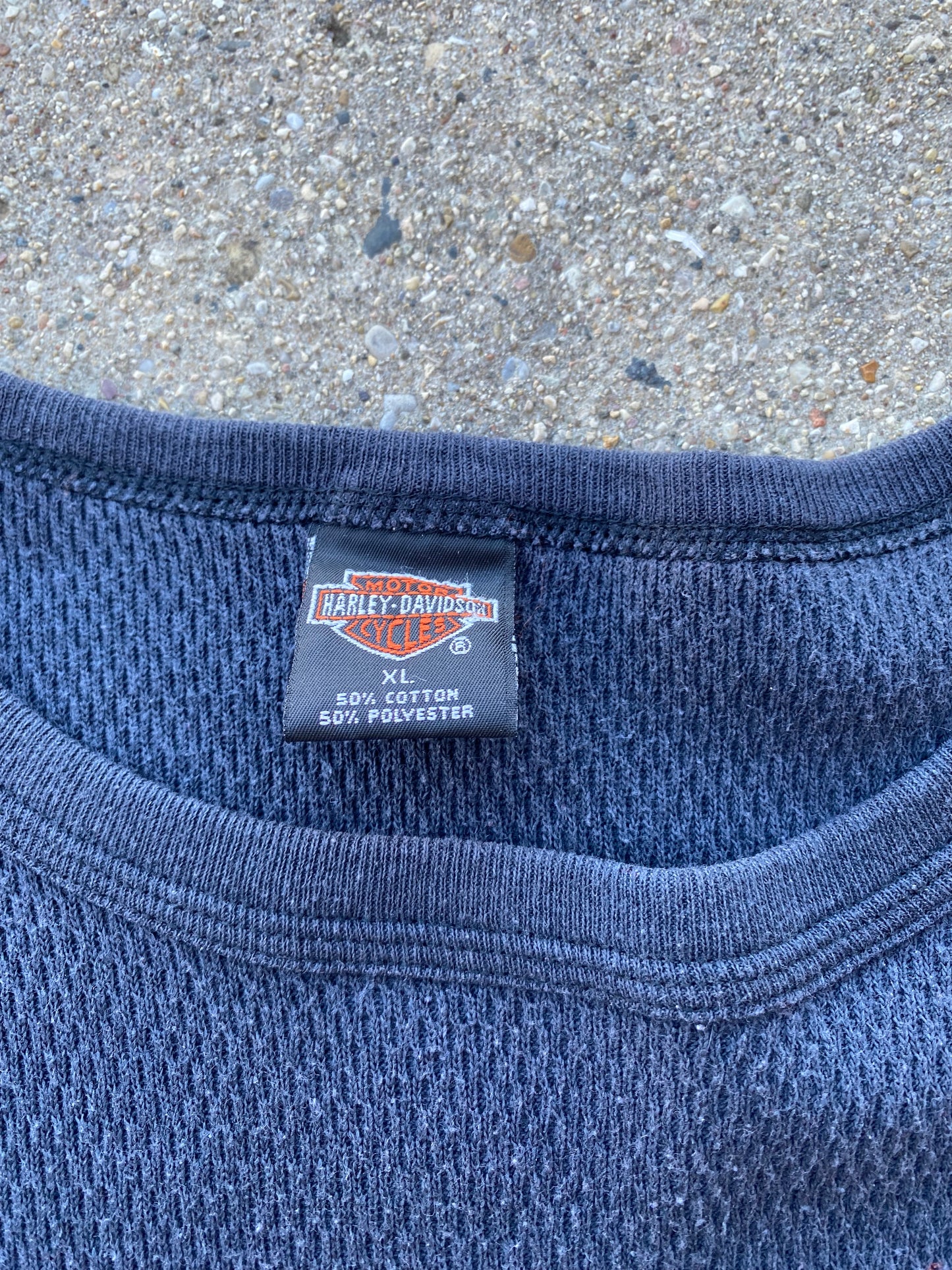 Vintage Harley Davidson Flaming Thermal Long sleeve shirt size Extra Large