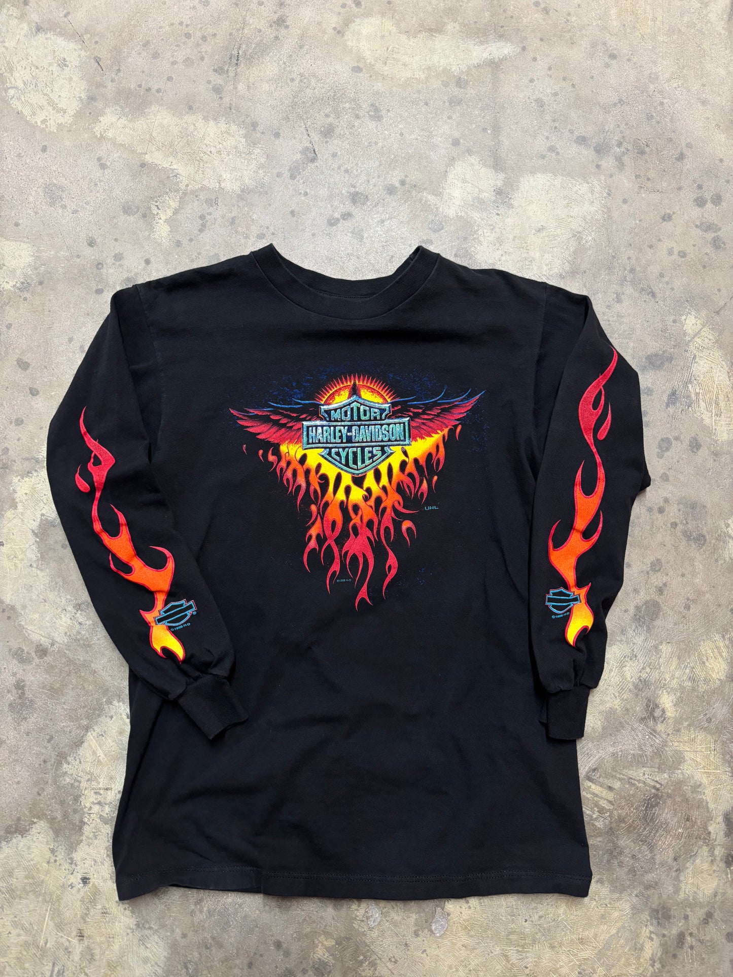 Vintage Harley Davidson flame crest long sleeve shirt size medium