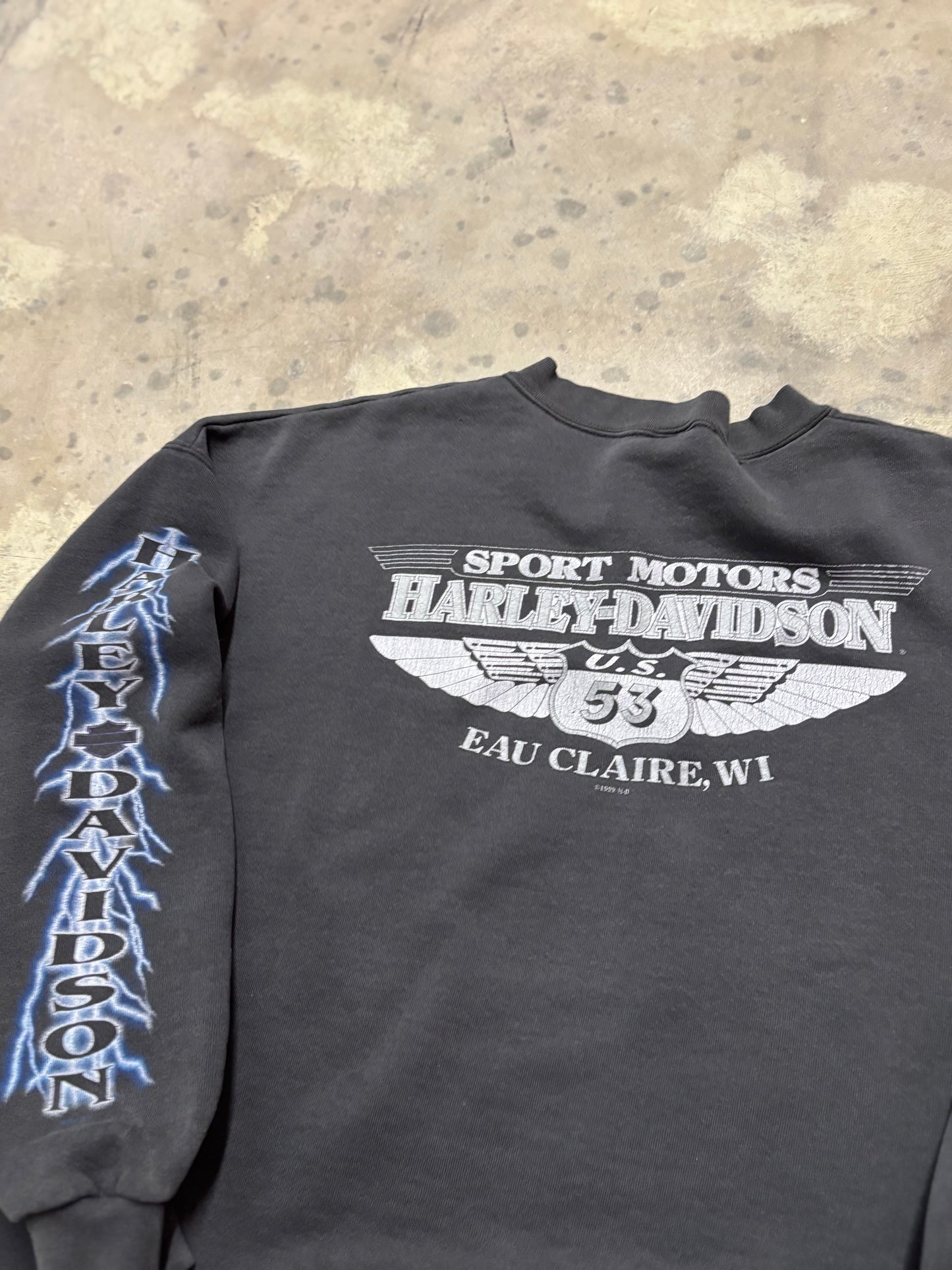 Vintage Harley Davidson Lightning crewneck size xxl repaired