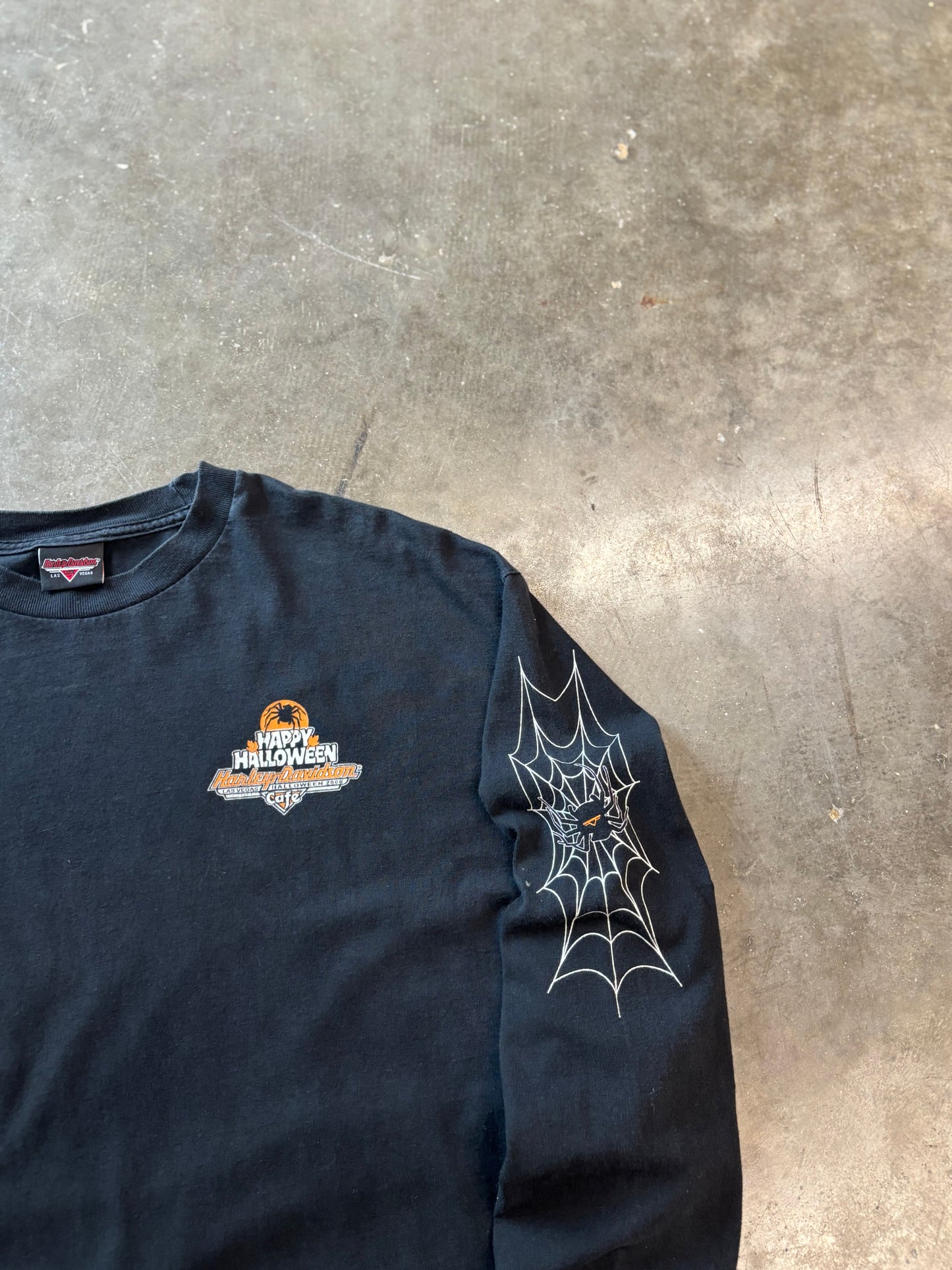 Harley Davidson Halloween spiderweb size xl