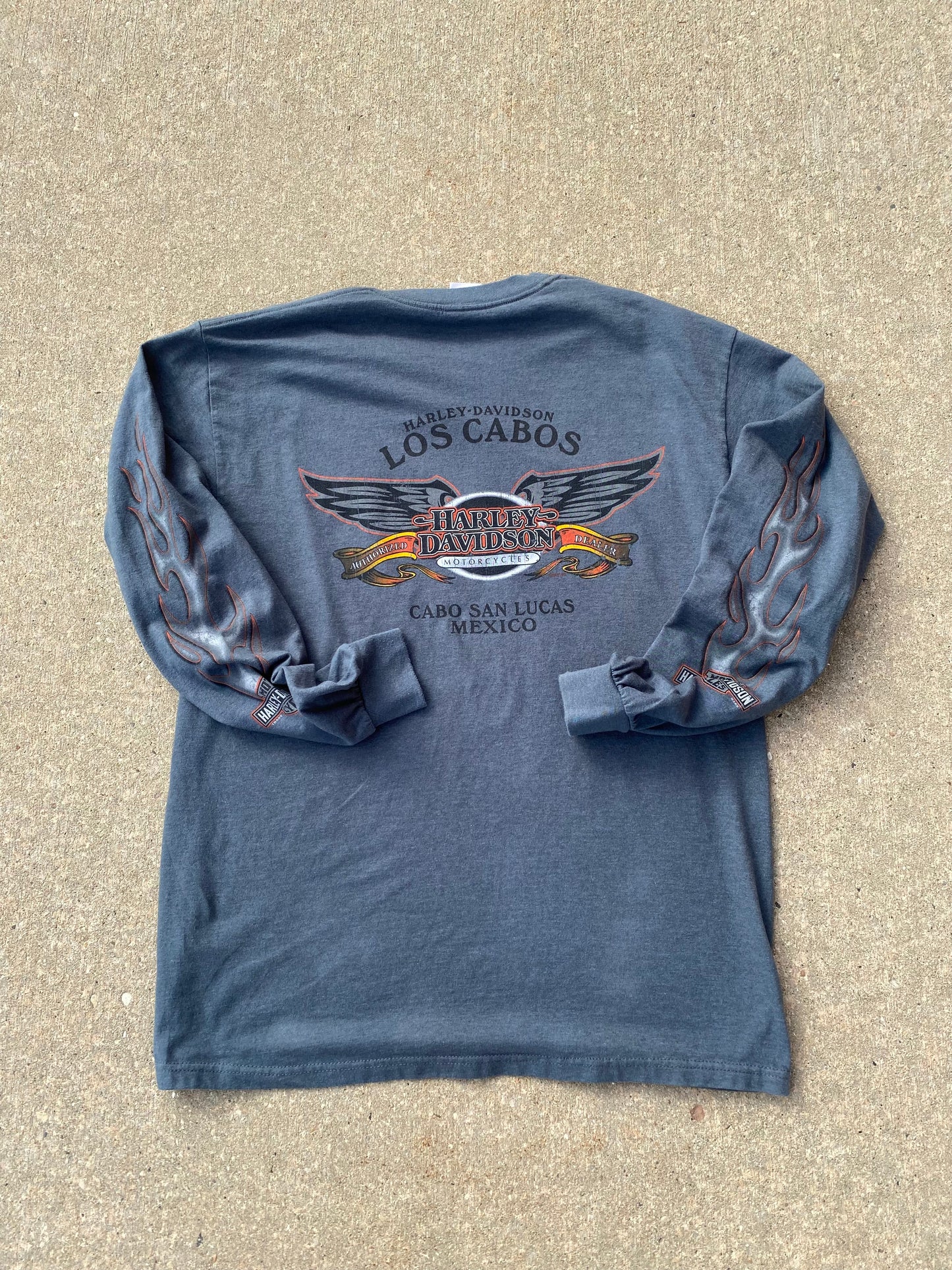 Harley Davidson Grey Flame Long sleeve size large