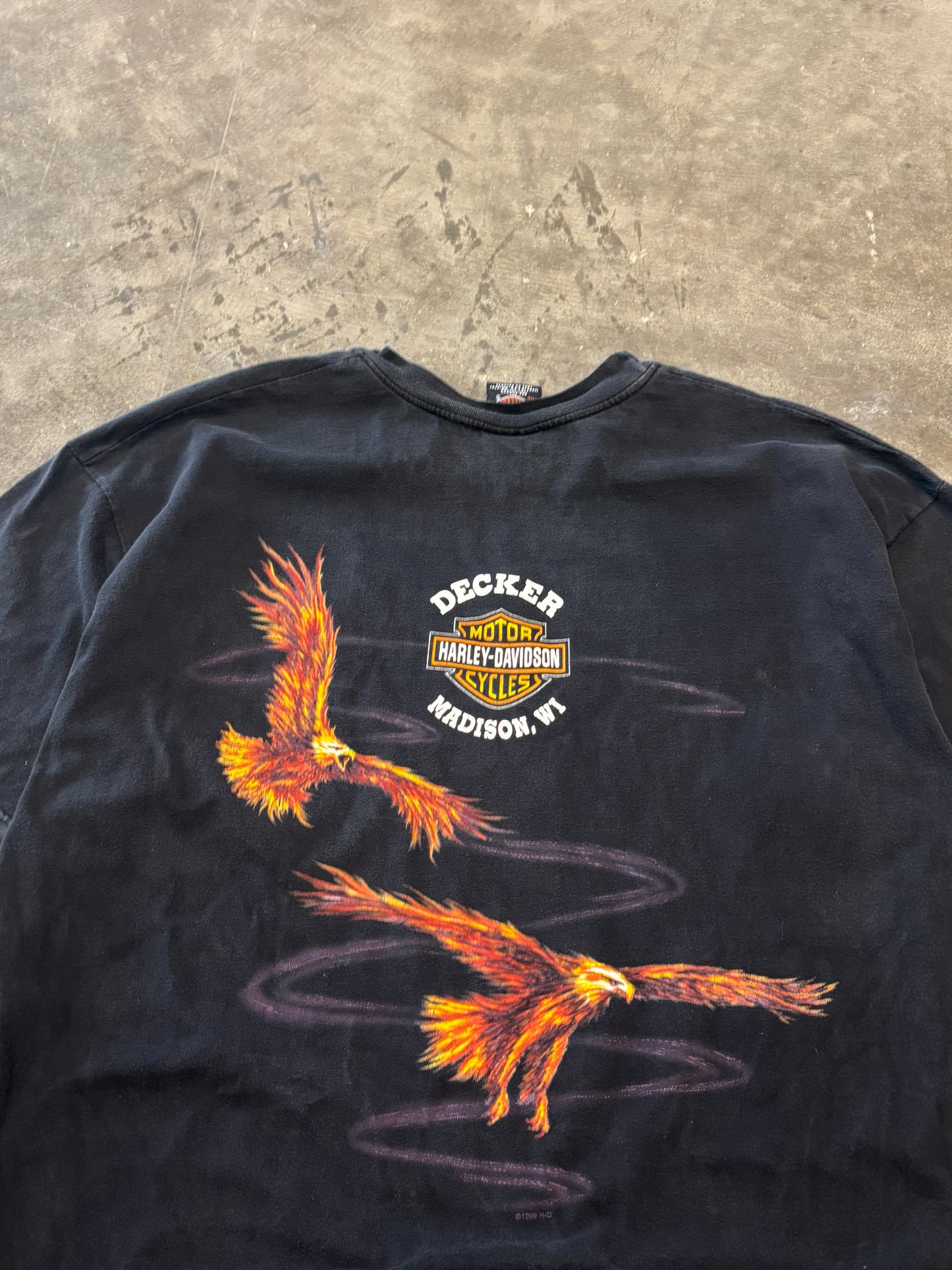 Vintage Harley Davidson Eagle AOP shirt size xxl