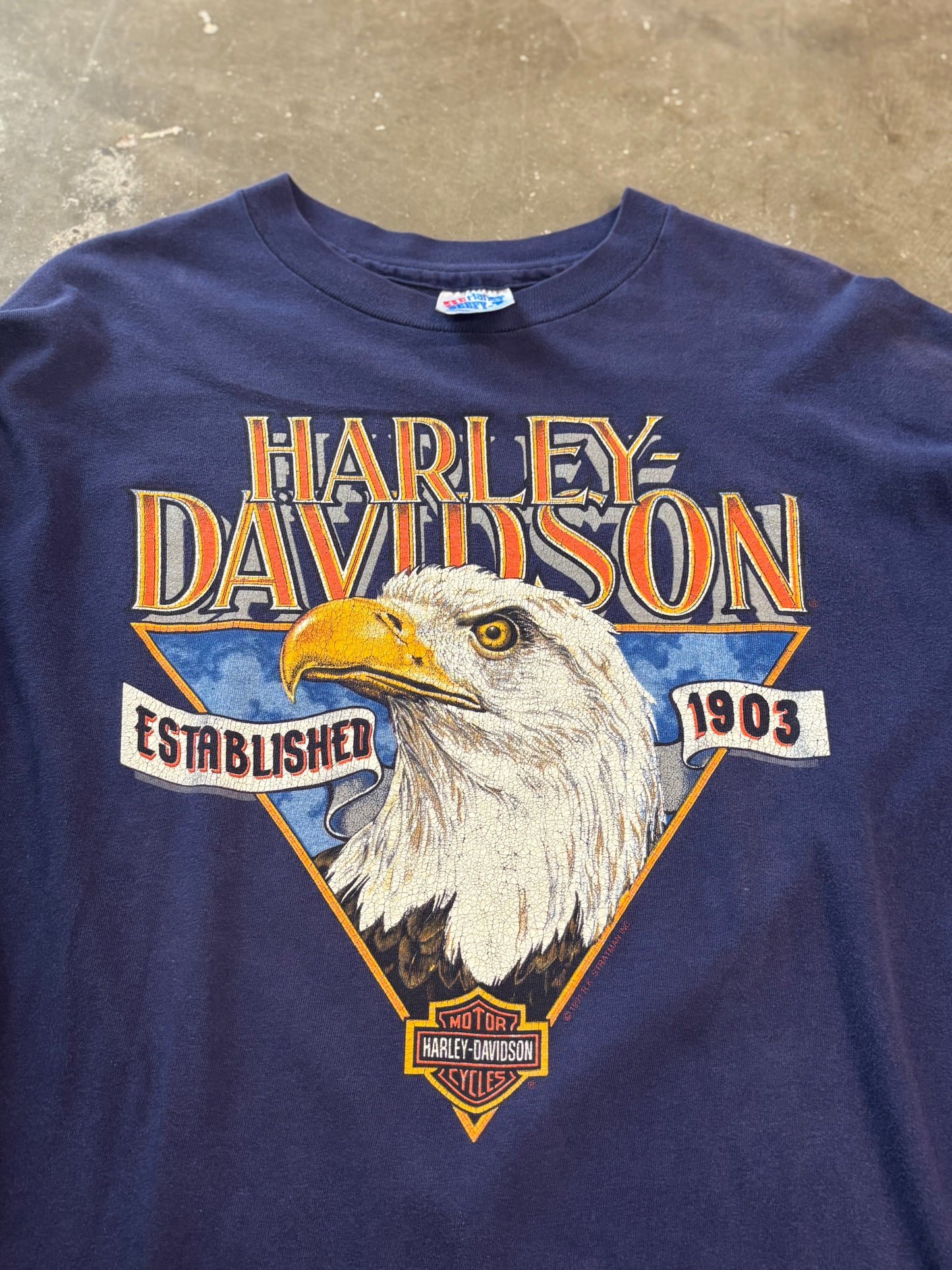 Vintage Harley Davidson Flame Eagle long sleeve size xl