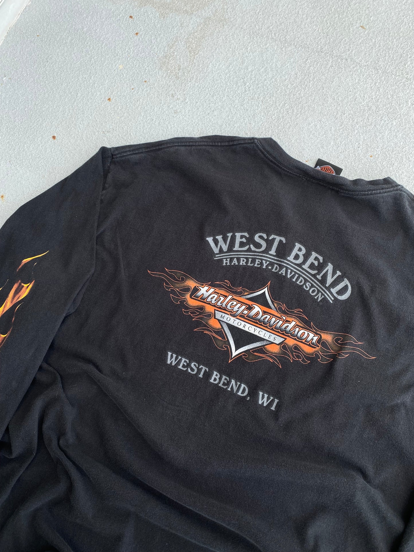 Harley Davidson Orange Flame XXL Long sleeve