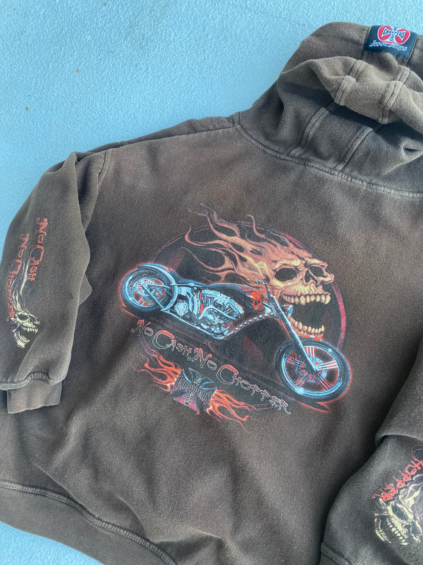 Vintage West Coast Choppers skull hoodie size large