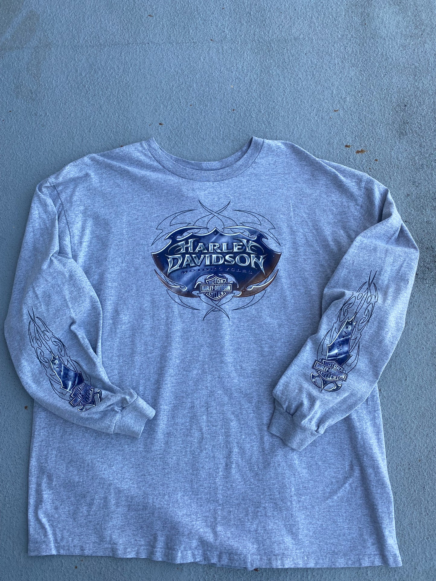 Harley Davidson Purple on Grey Long sleeve size XXL