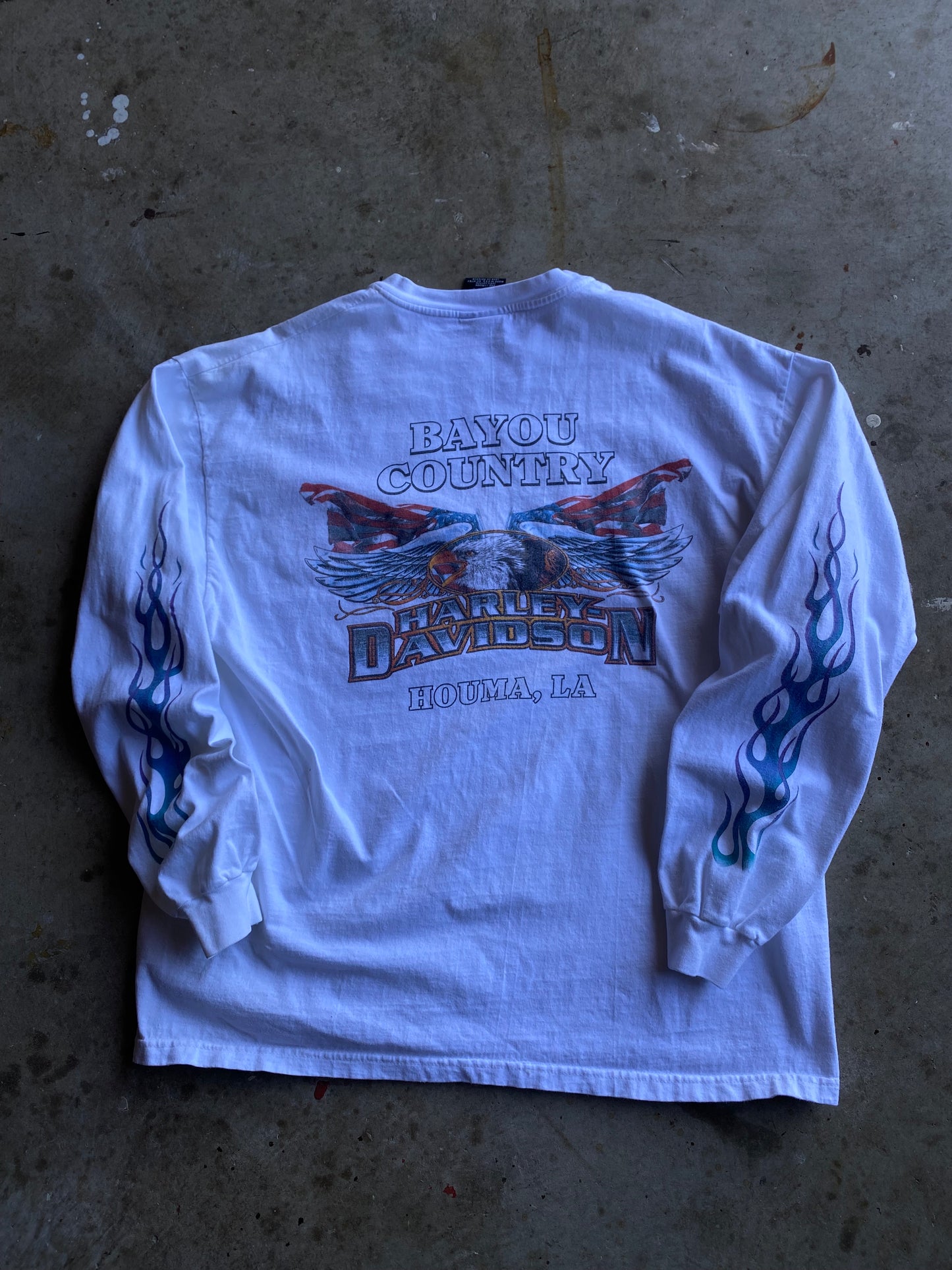 Vintage Harley Davidson Blue Flame Eagle long sleeve size extra large shirt