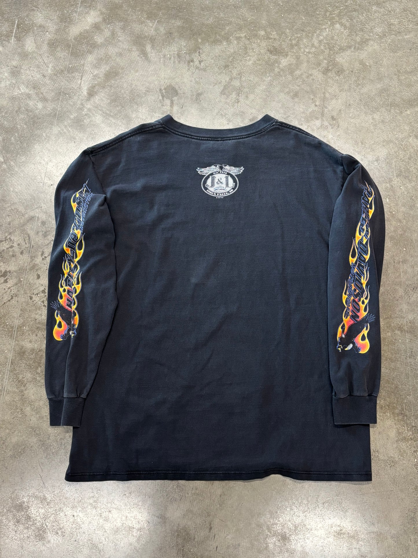 Vintage Harley Davidson Flaming Eagle long sleeve size xl