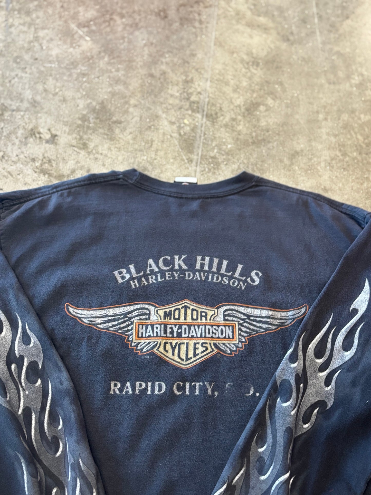 Harley Davidson chrome flame long sleeve size xl