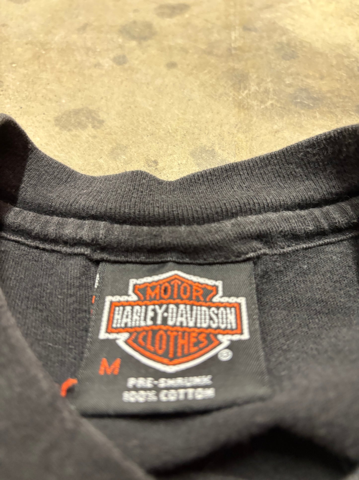Vintage Harley Davidson V twin Blue flame long sleeve size medium