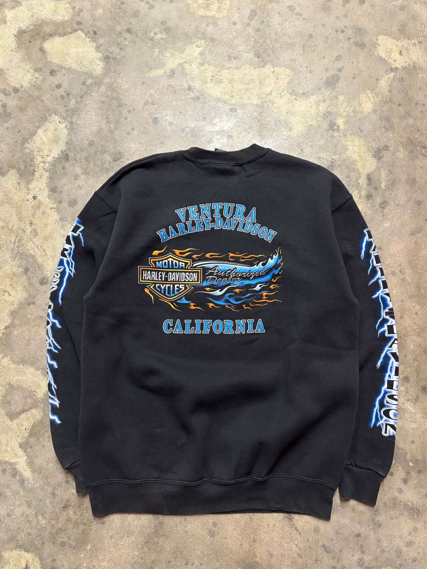 Vintage Harley Davidson Blue Lightning sweatshirt shirt size medium