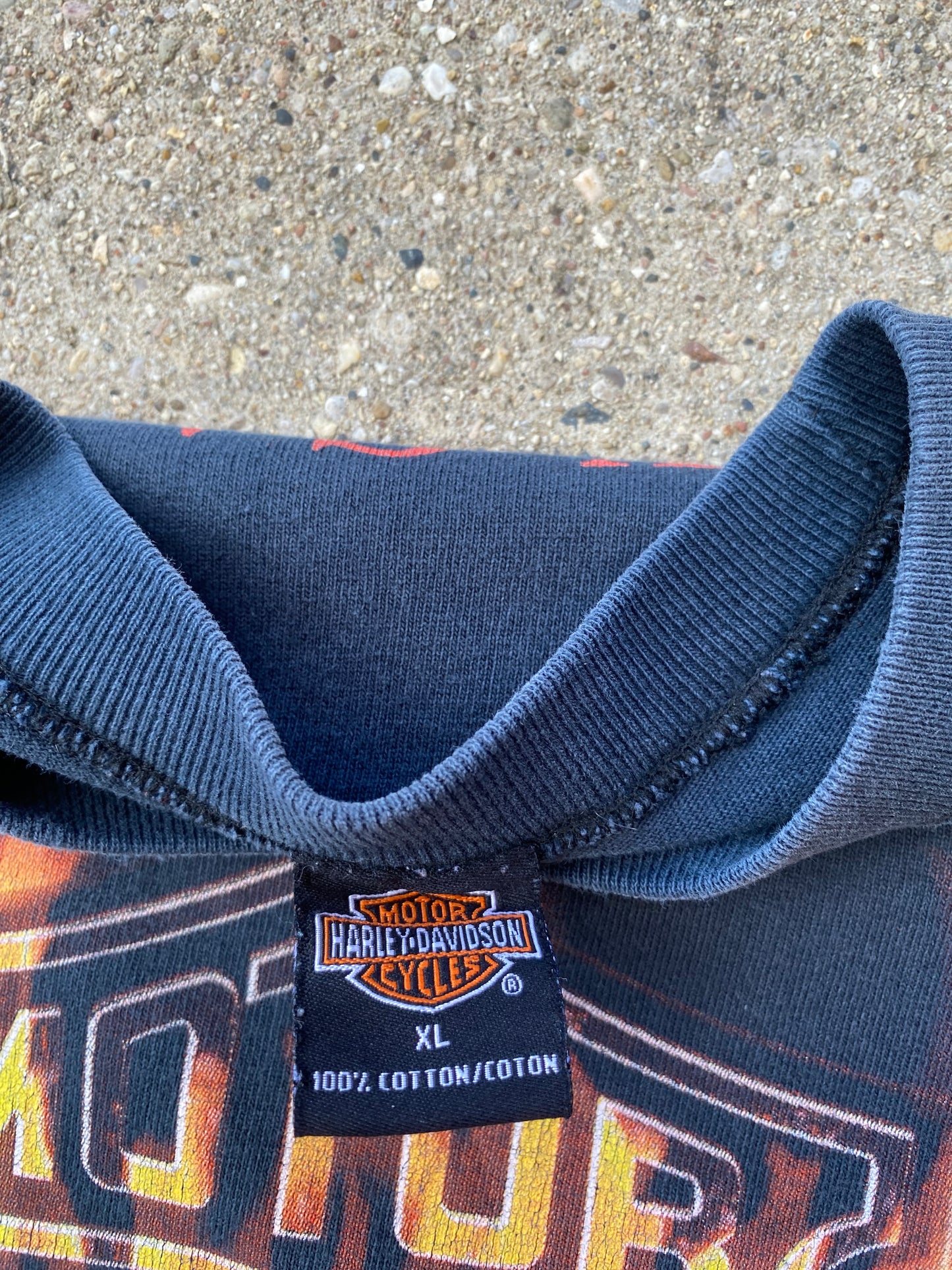 Vintage flame ball Harley Davidson long sleeve shirt size extra large