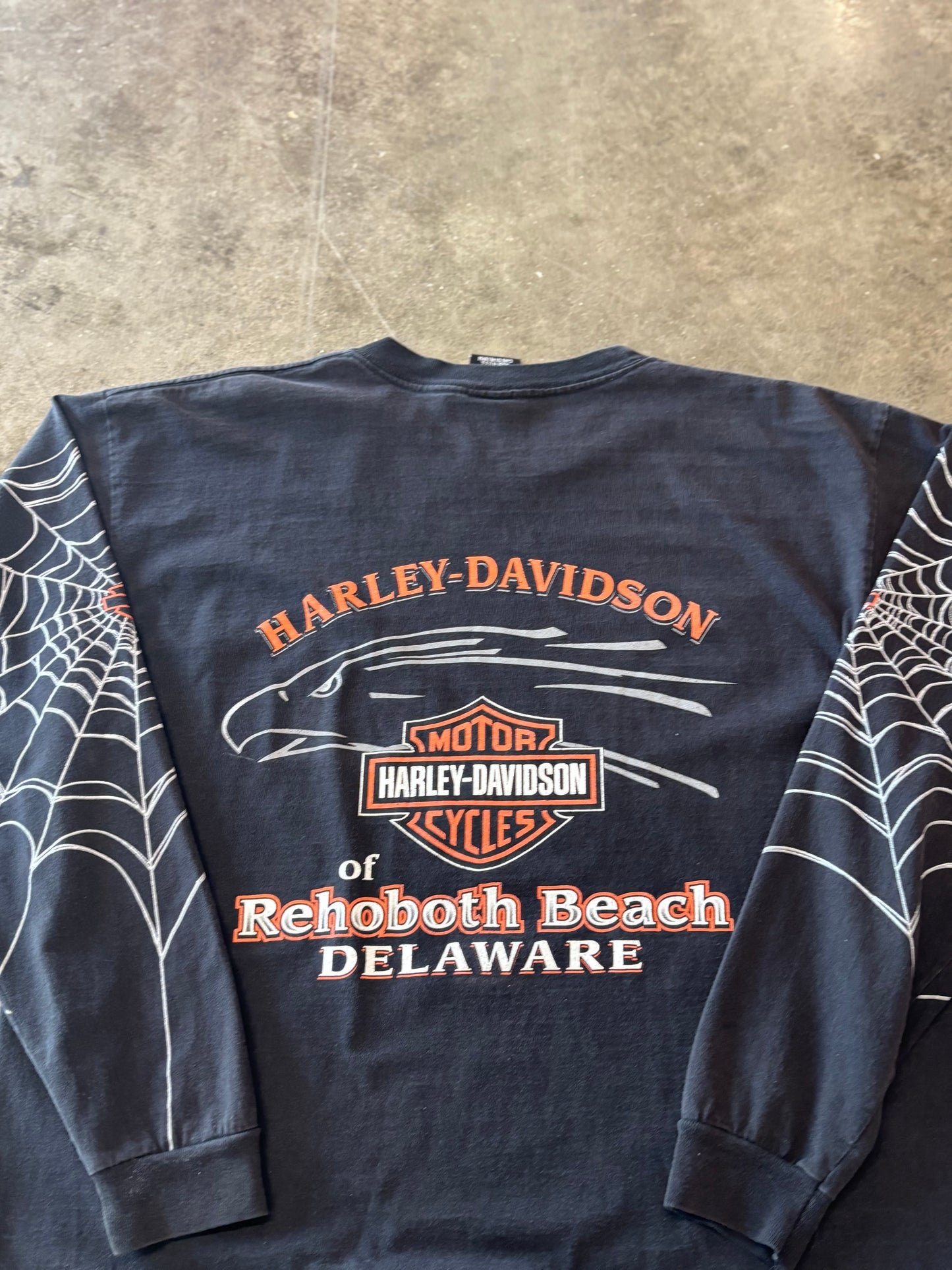 Vintage Harley Davidson spiderweb long sleeve size xl