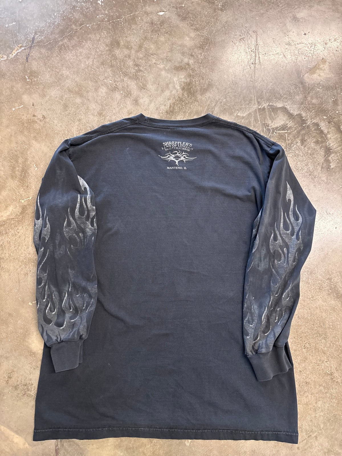 Vintage Harley Davidson chrome flame long sleeve size xl
