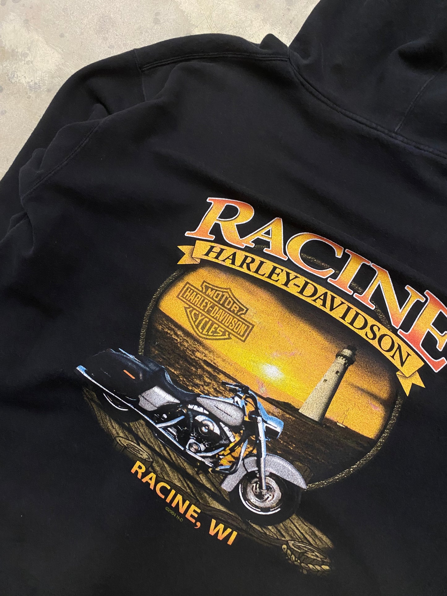 Y2K Harley Davidson flame hoodie size XL