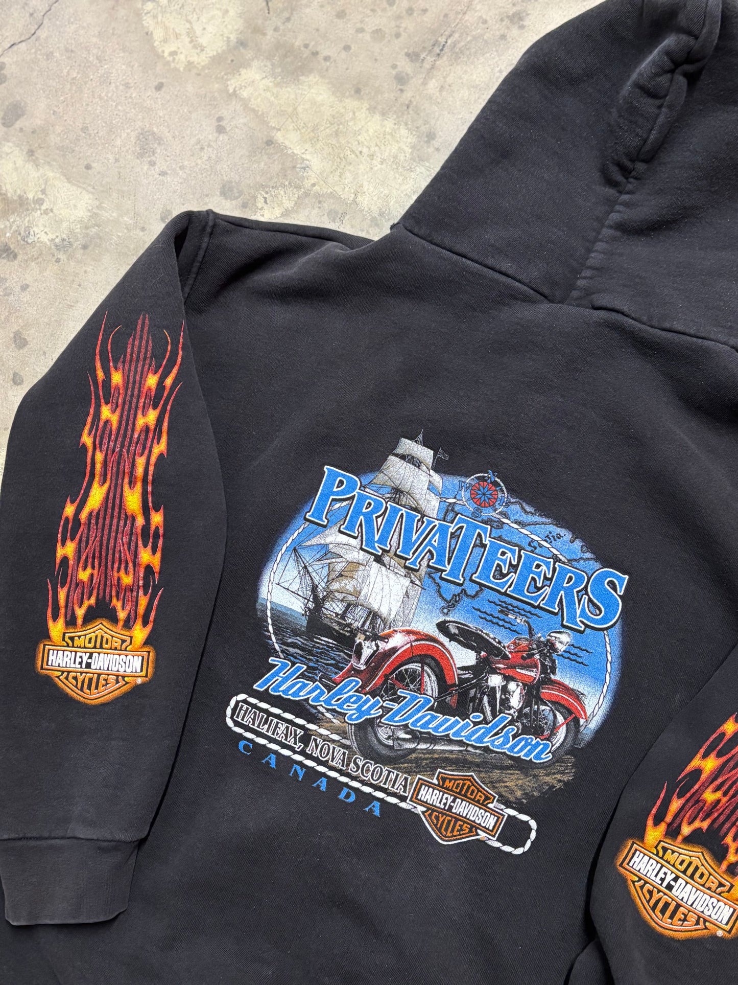 Harley Davidson Flame Zip up Hoodie size extra large