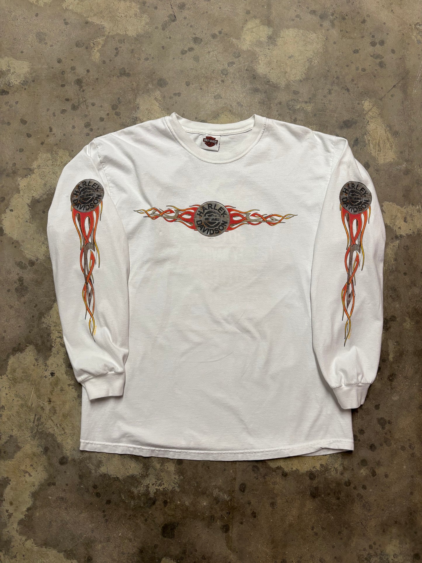 Vintage Harley Davidson Flame burst long sleeve size large
