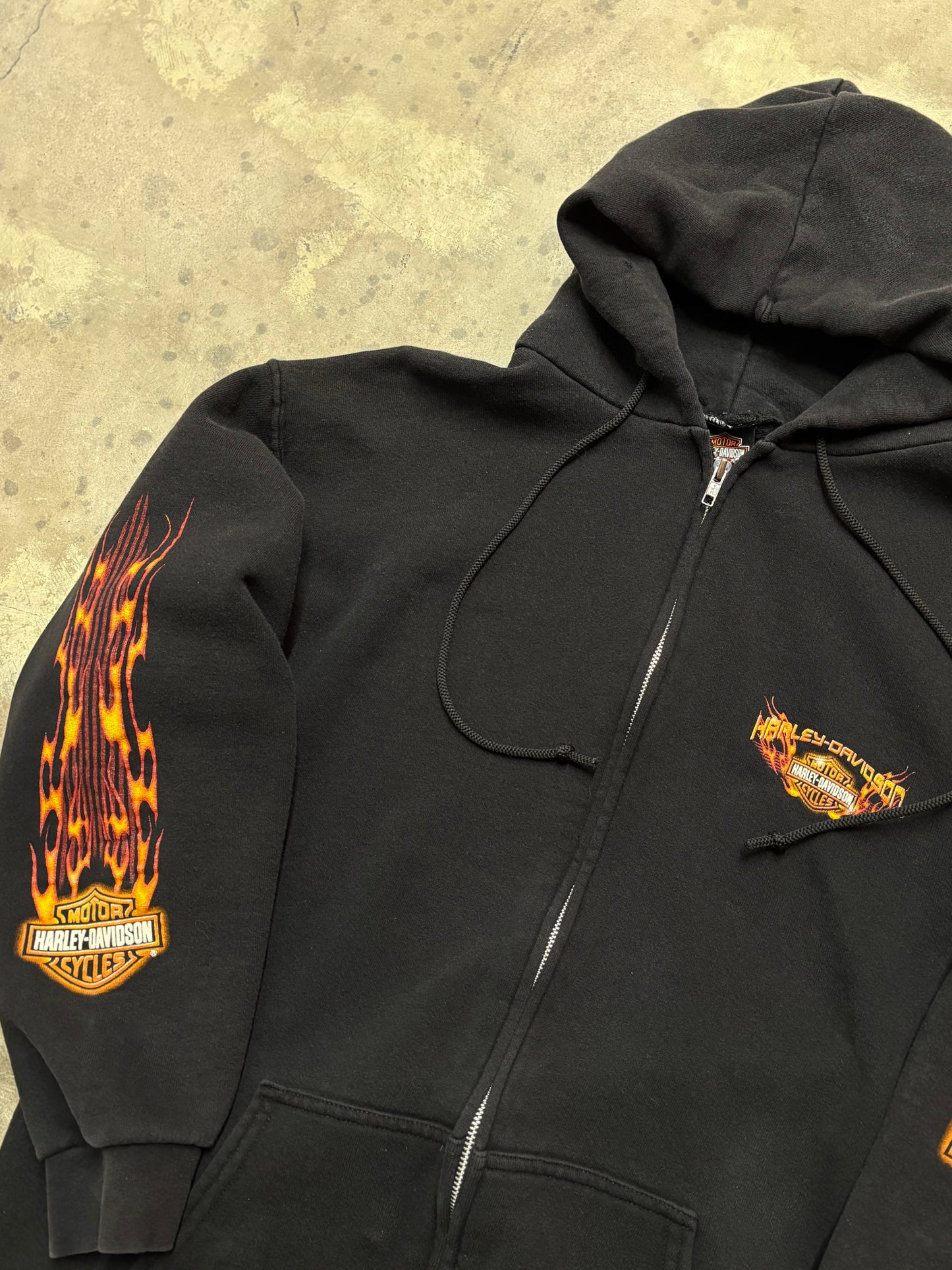 Harley Davidson Flame Zip up Hoodie size extra large