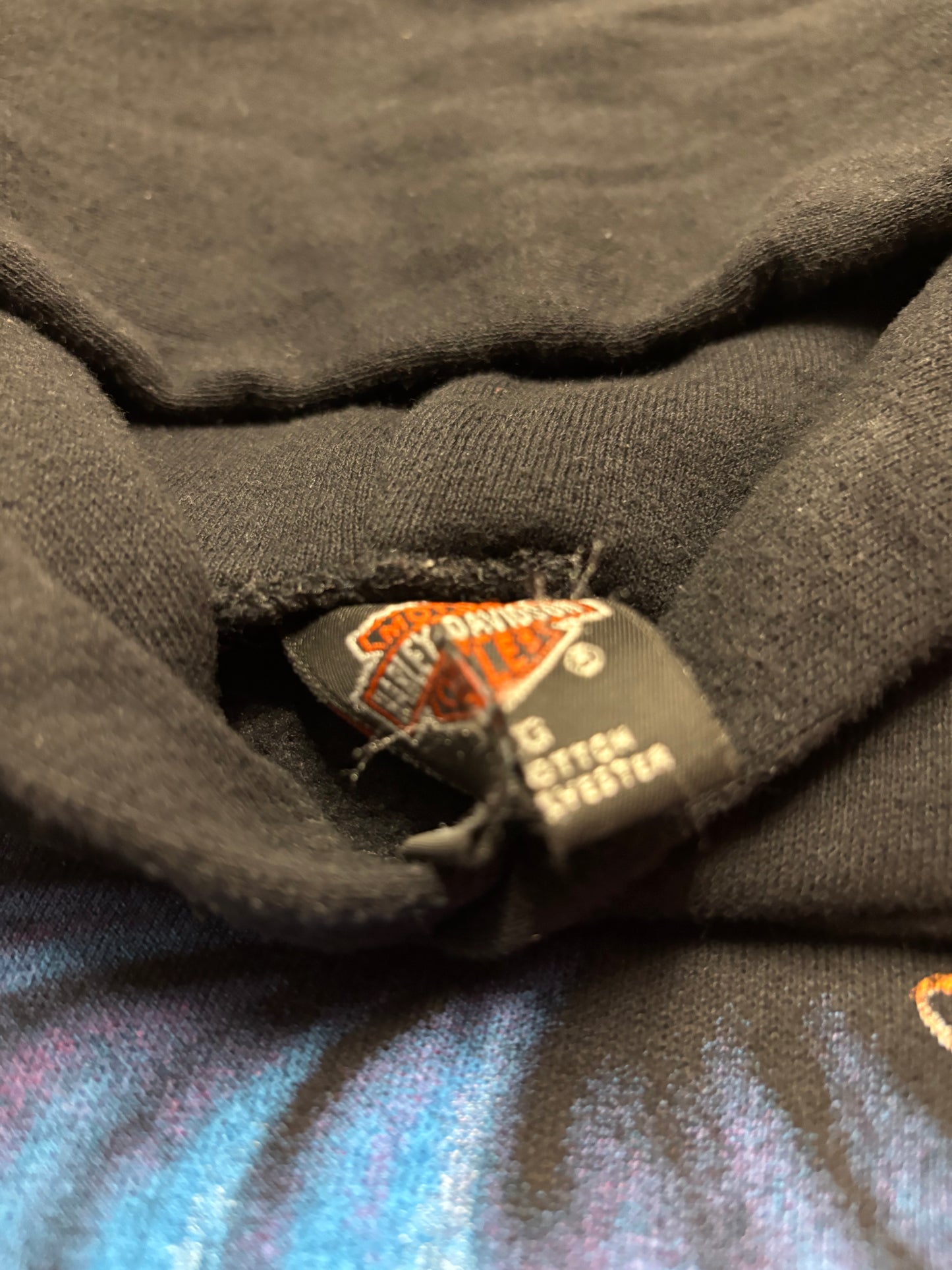 Vintage rare Harley Davidson flame sleeve hoodie size large
