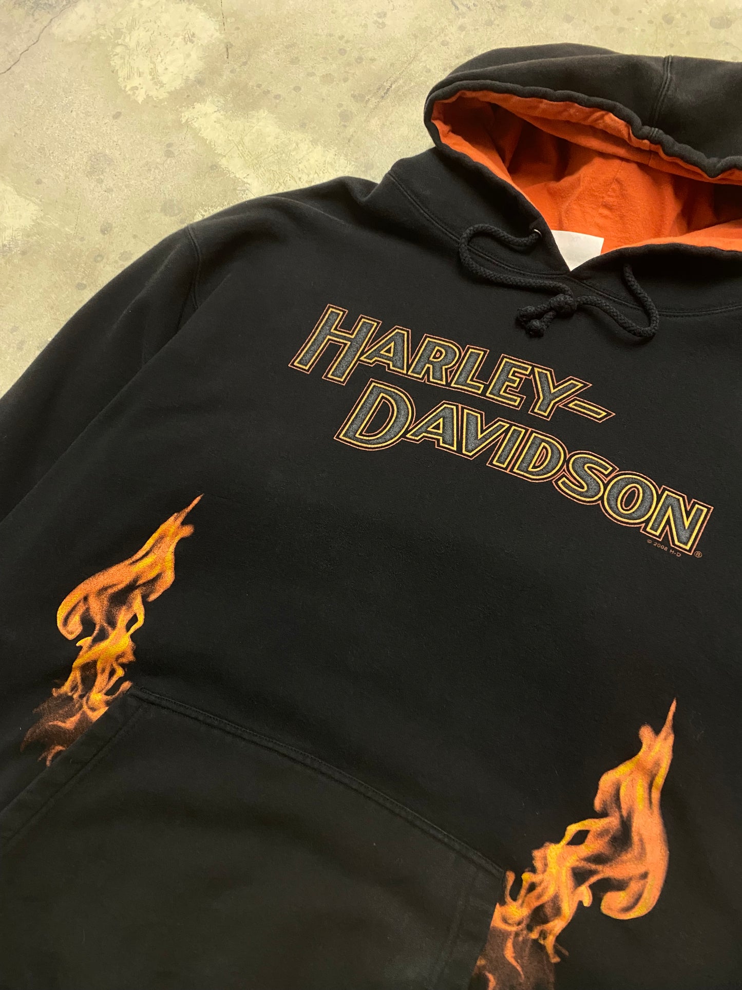 Y2K Harley Davidson flame hoodie size XL