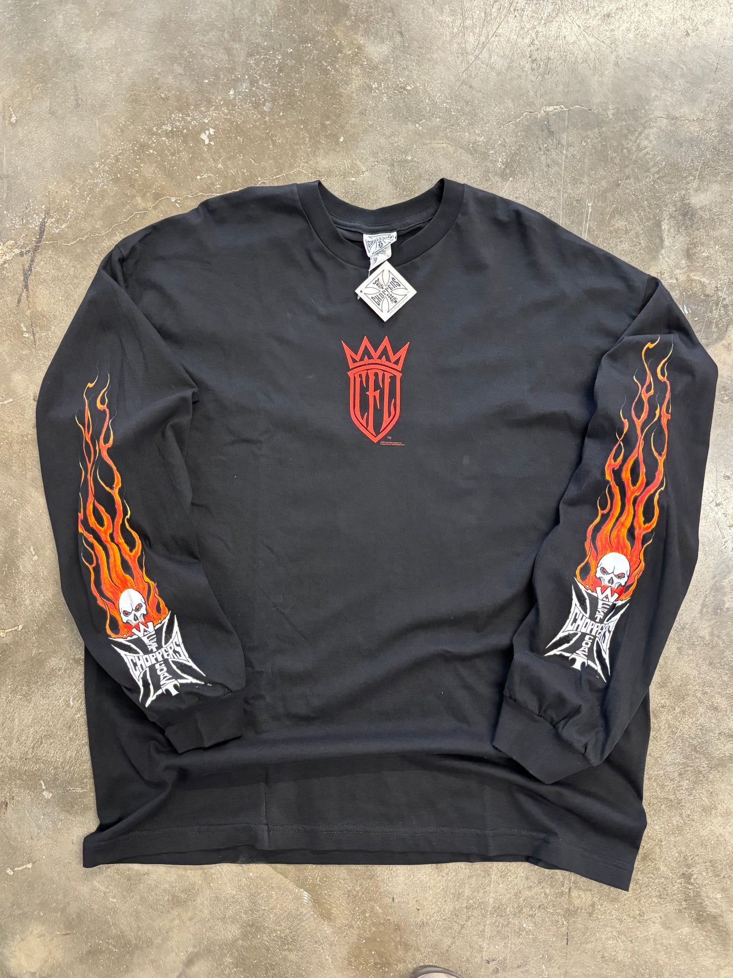 Vintage West Coast Choppers skull long sleeve size xxl