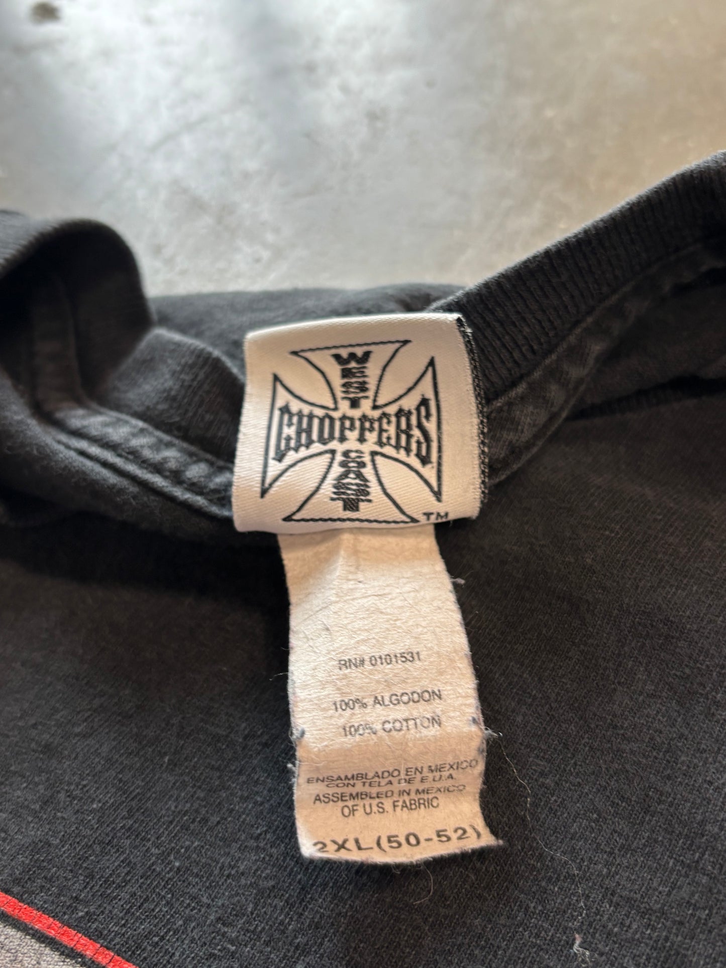 Vintage West Coast choppers iron cross shirt size 2XL