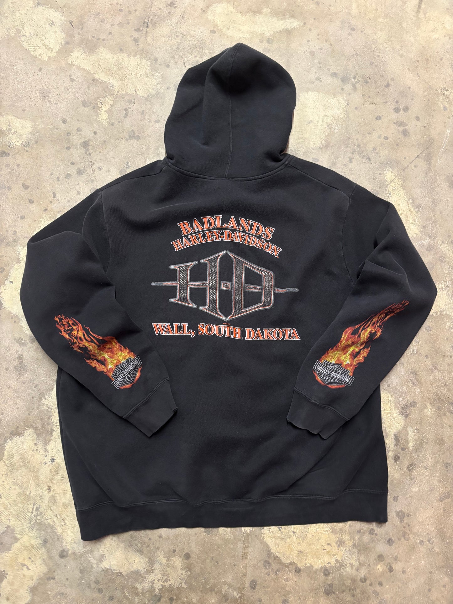 Harley Davidson flame zip up 2XL