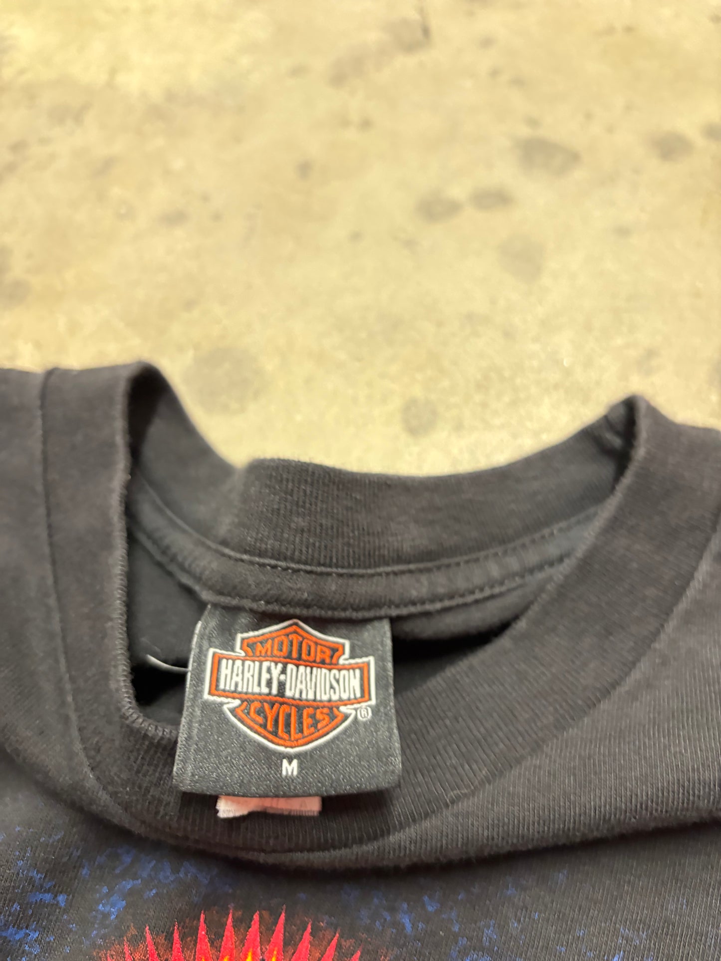 Vintage Harley Davidson flame crest long sleeve shirt size medium