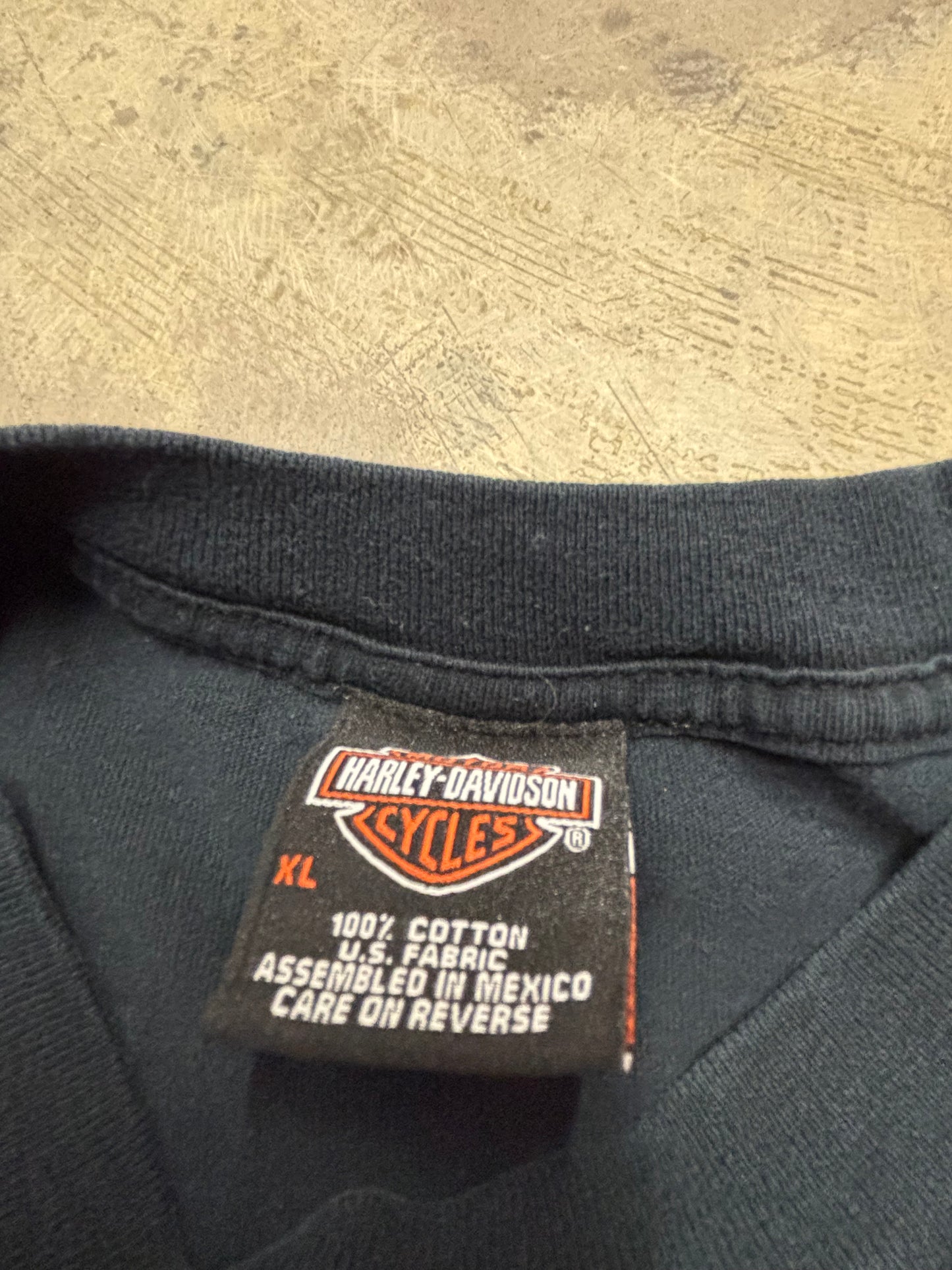 Vintage Harley Davidson blue flames long sleeve shirt size XL