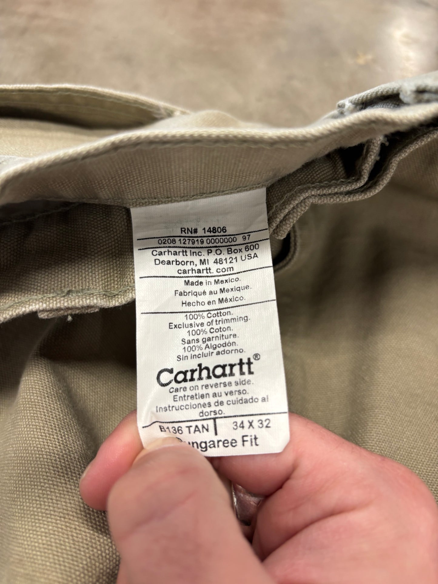 Beige carhartt double knees