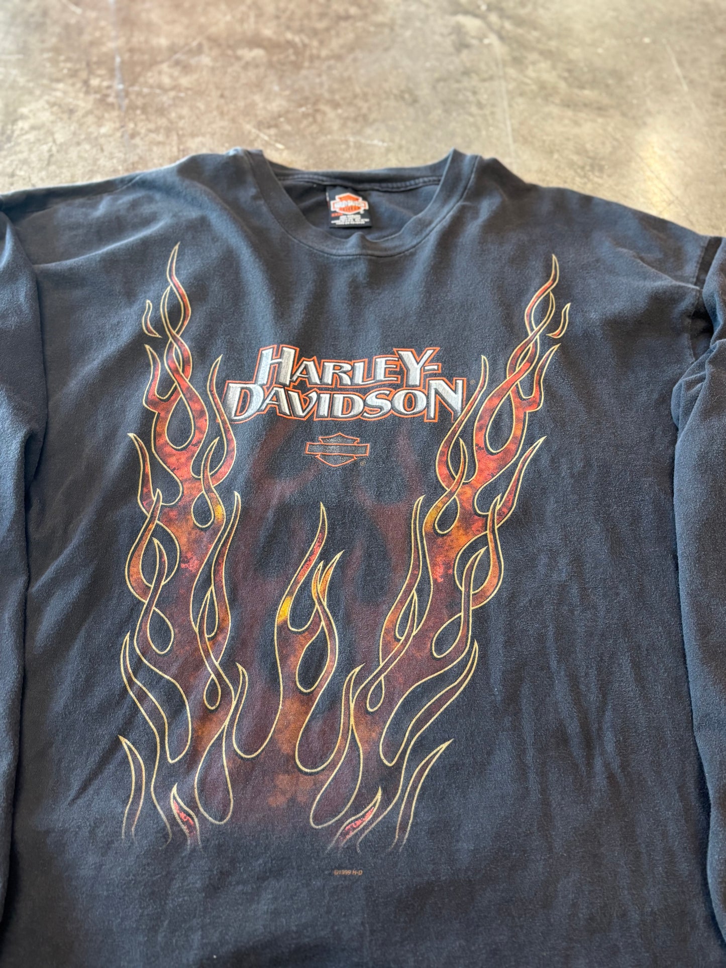 Vintage Harley Davidson Rising Flame long sleeve size xxxl