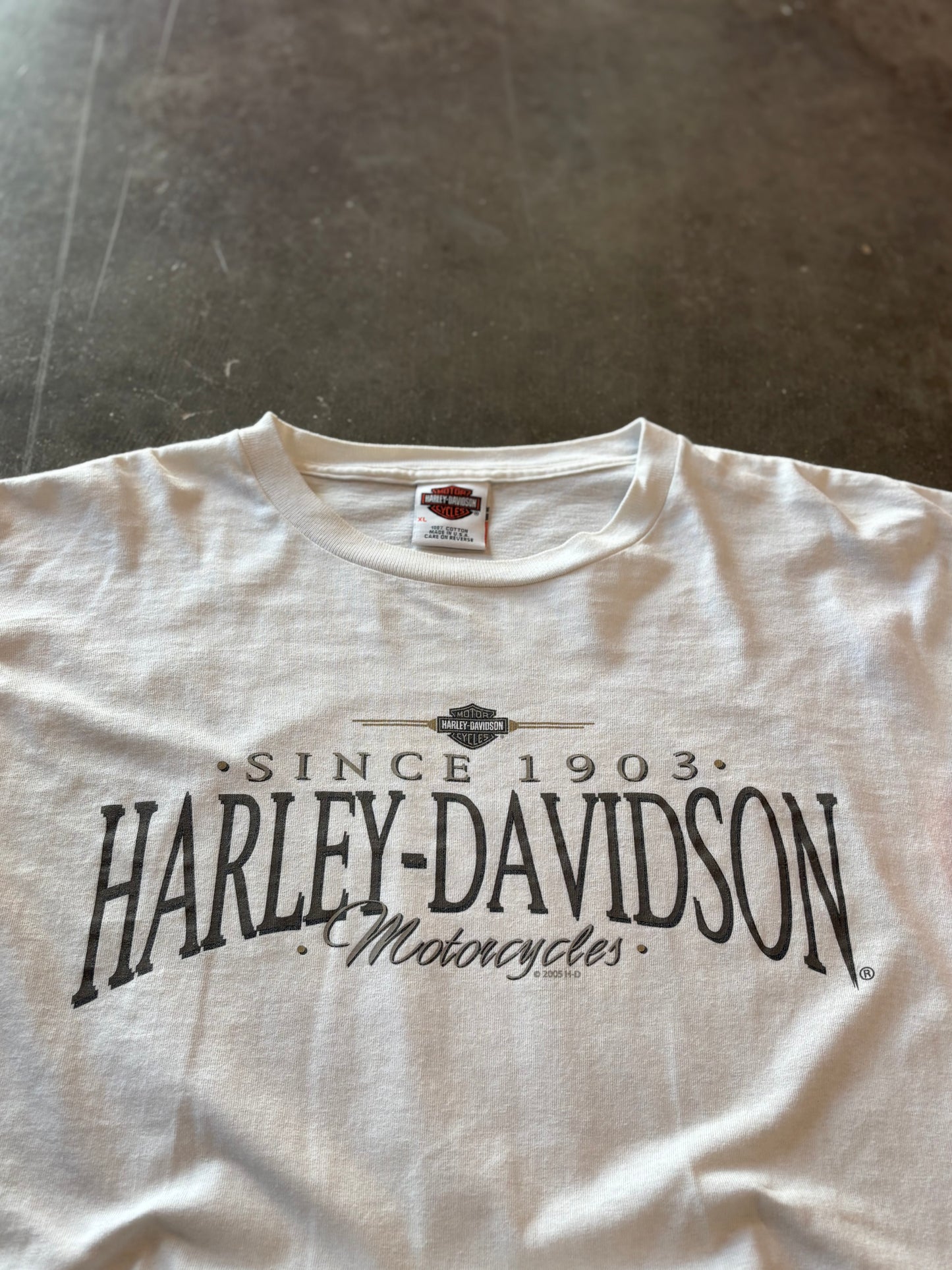 Vintage Harley Davidson white flame long sleeve size xl