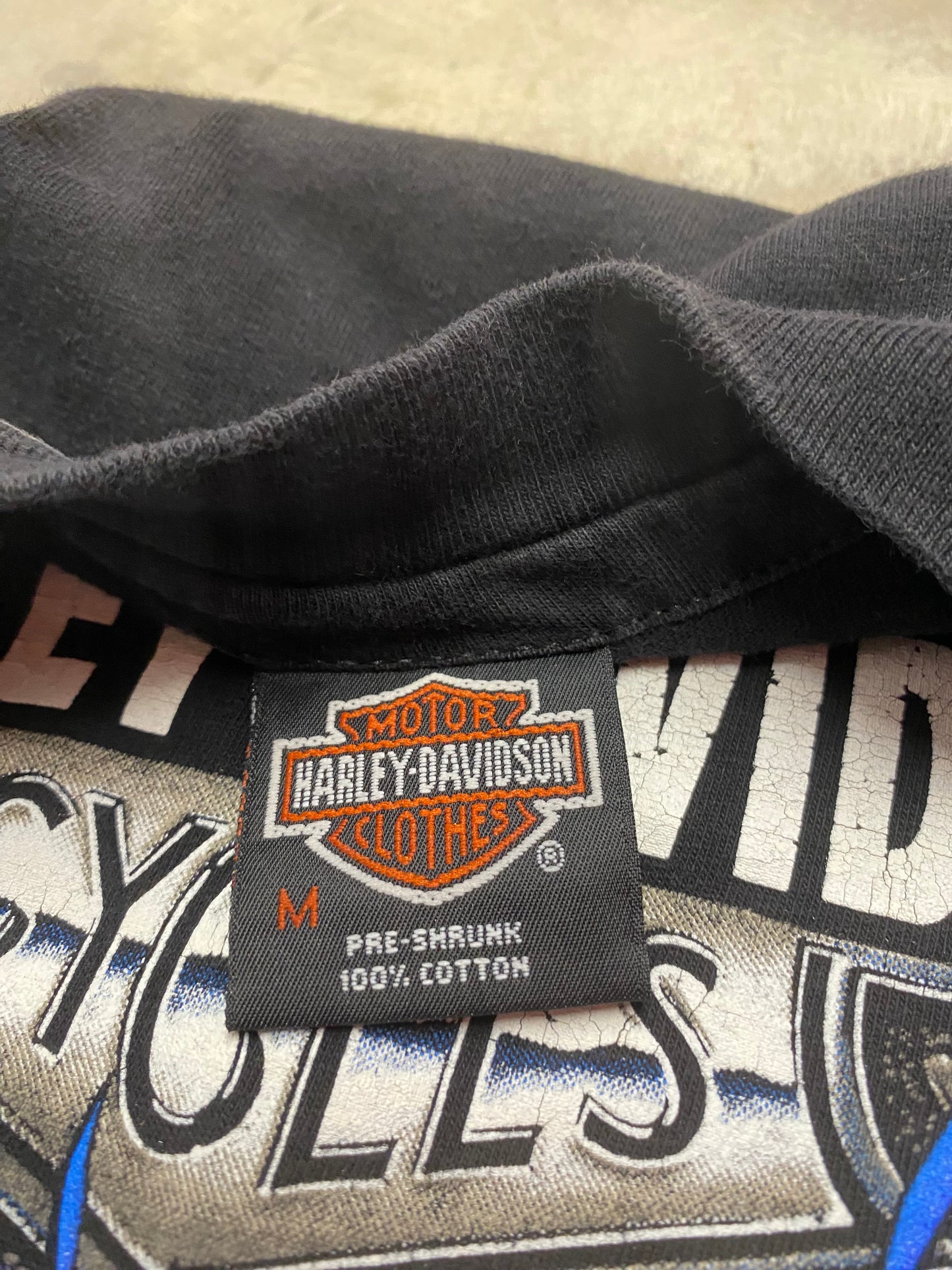 Vintage Harley Davidson Rising Blue Flame shirt size medium