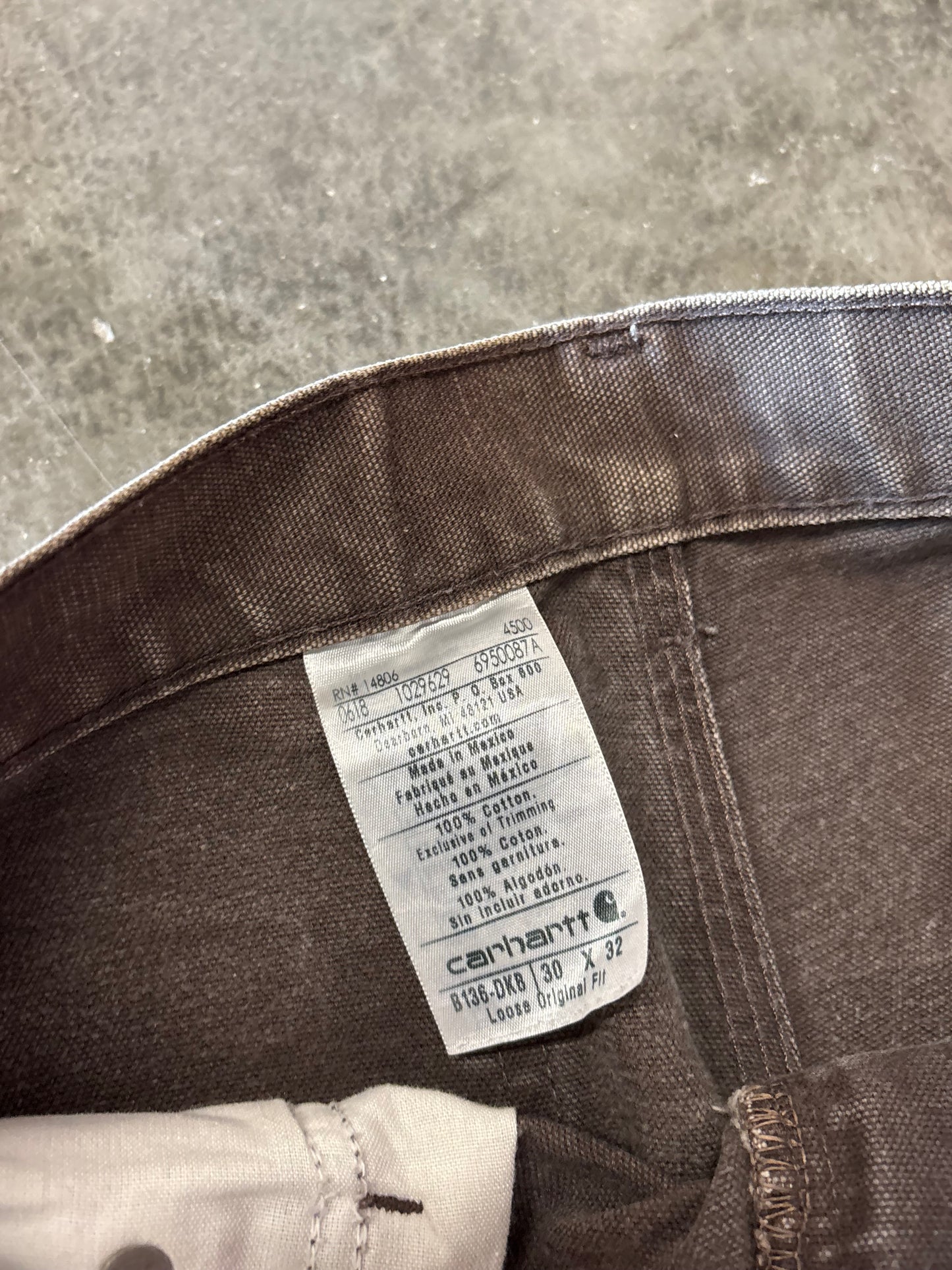 Vintage Brown Carharrt double knees faded