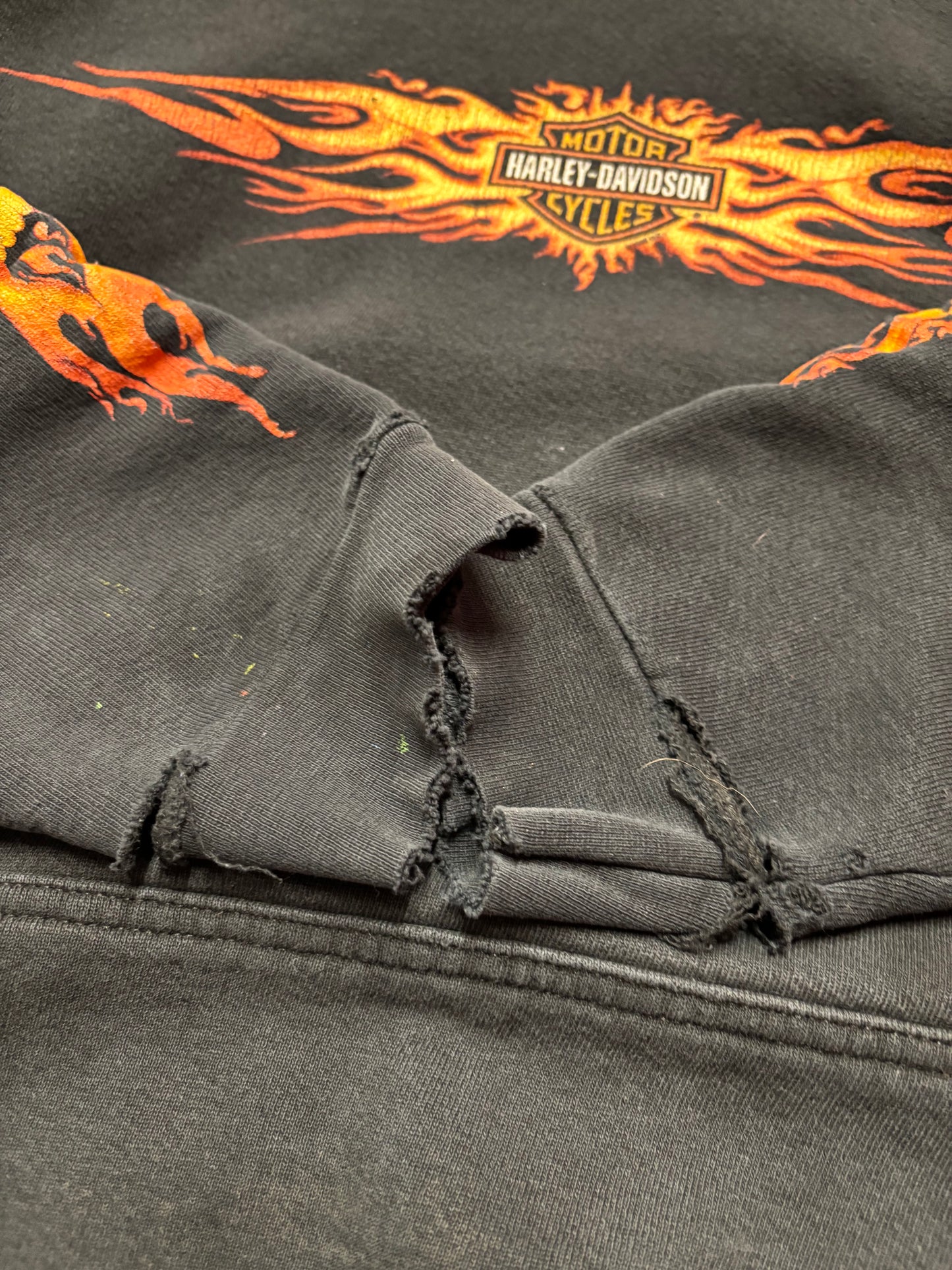 Vintage Harley Davidson cooked tribal hit hoodie size medium