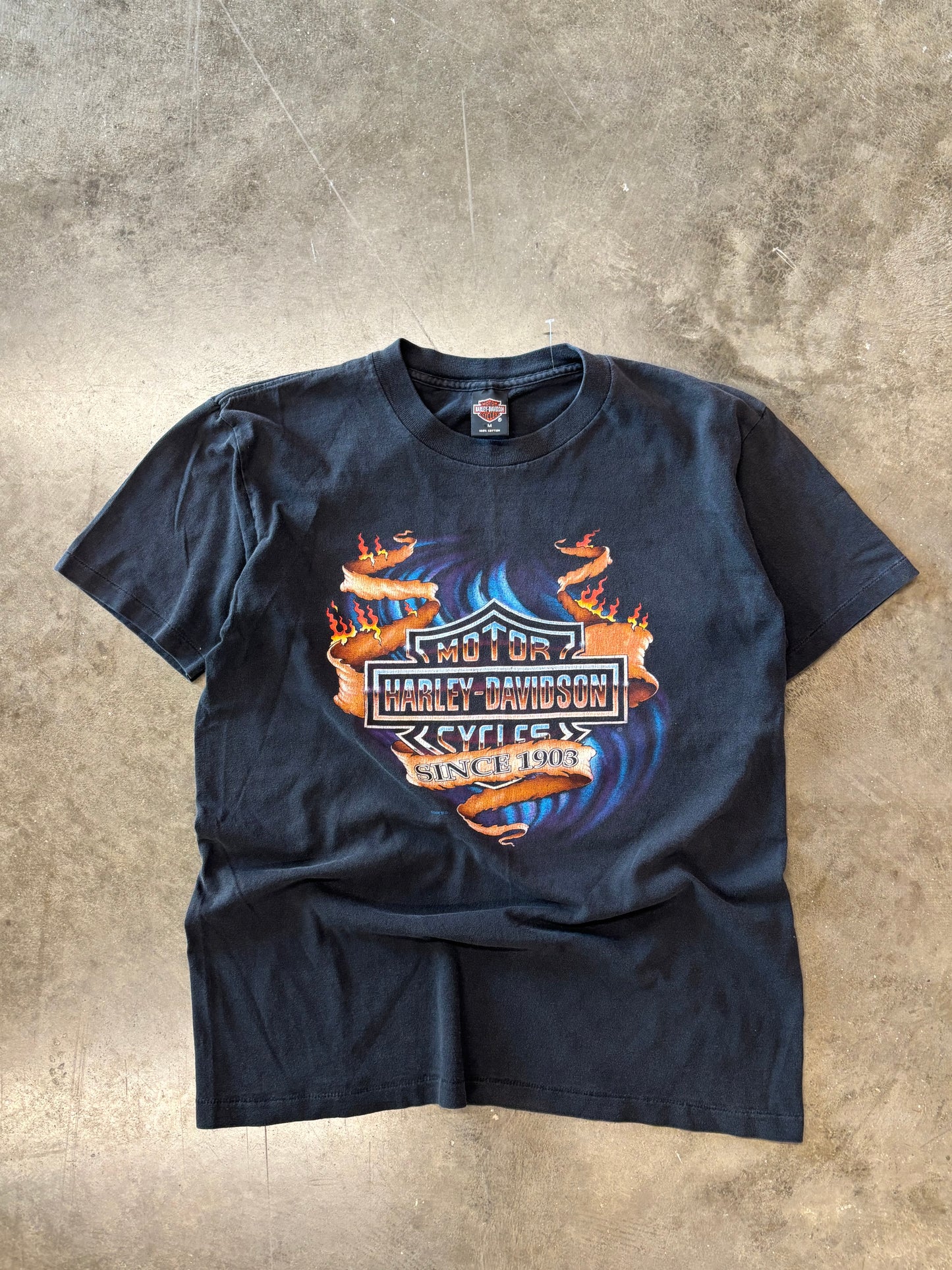Vintage Harley Davidson Flaming shield shirt size medium