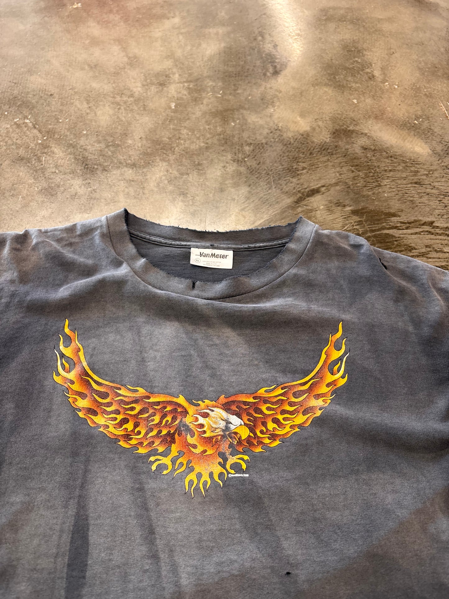 Vintage Street Smoked Flaming Eagle shirt size XL