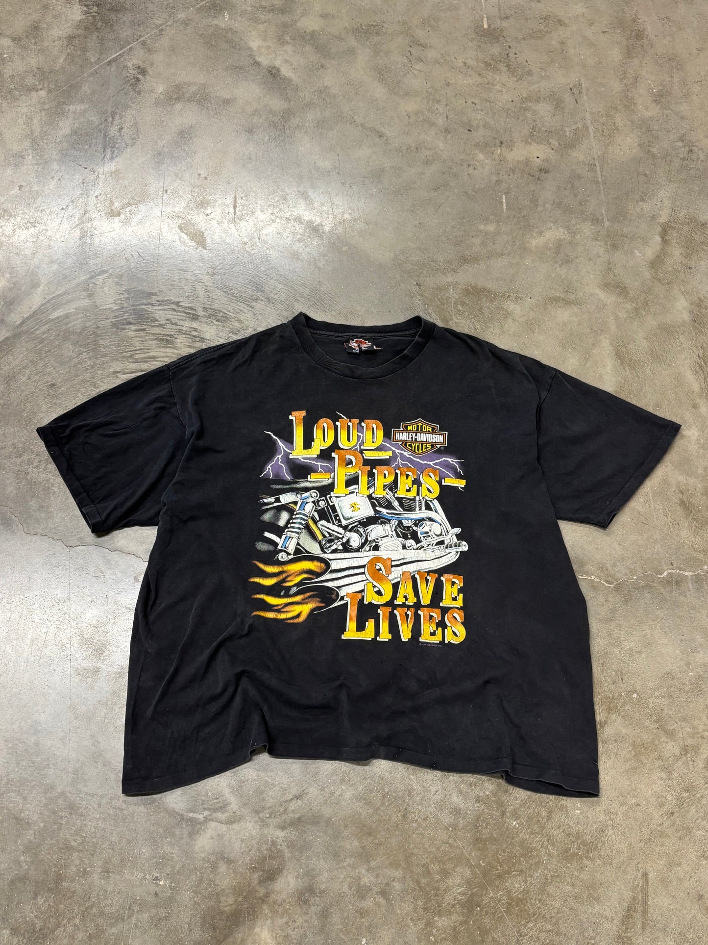Vintage Harley Davidson loud pipes save lives shirt size xxl