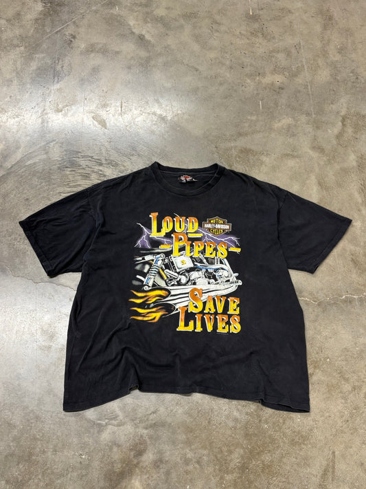 Vintage Harley Davidson loud pipes save lives shirt size xxl
