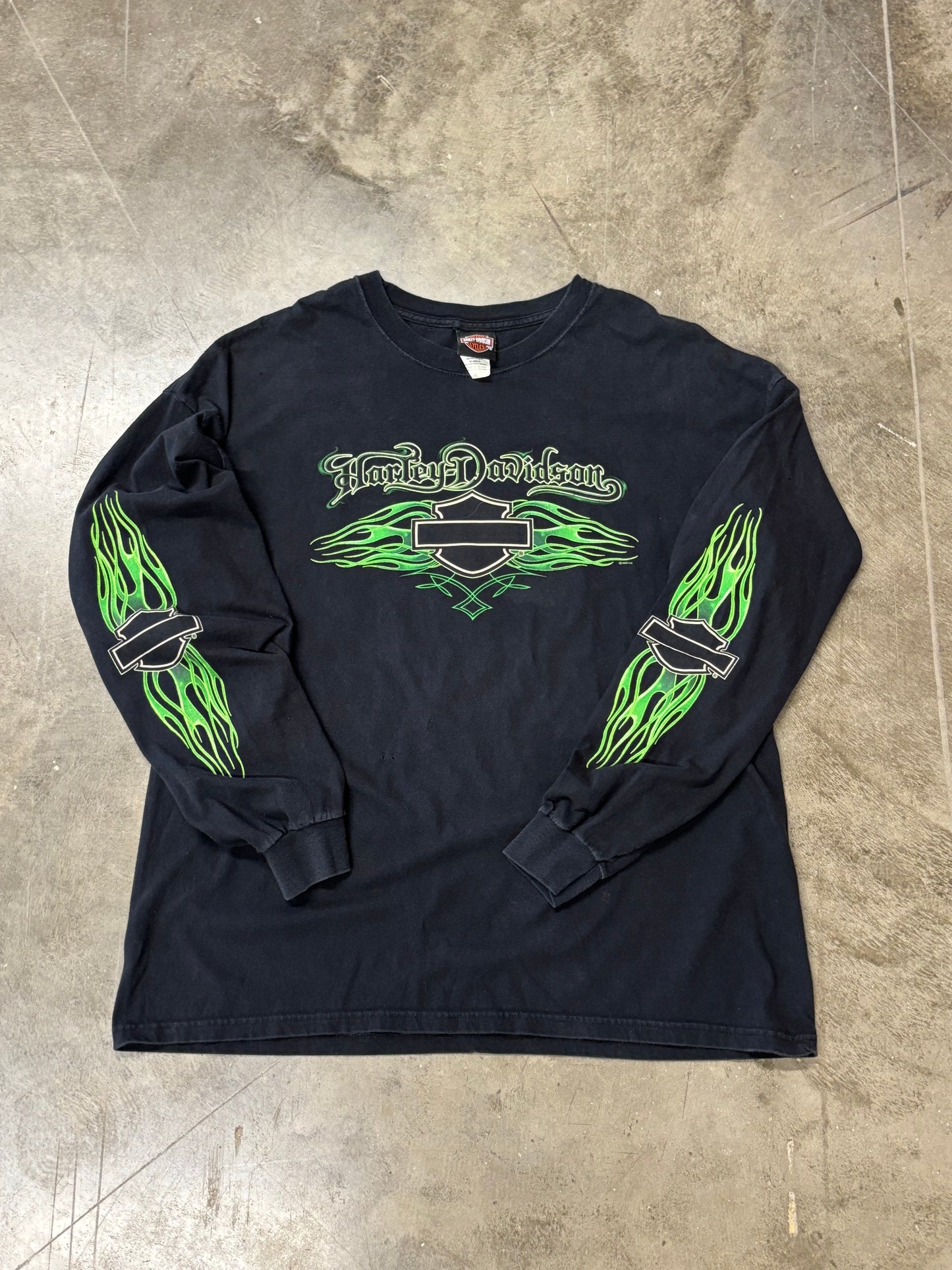 Vintage Harley Davidson Green long sleeve size xxl