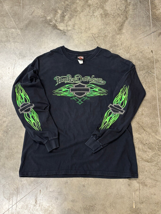 Vintage Harley Davidson Green long sleeve size xxl