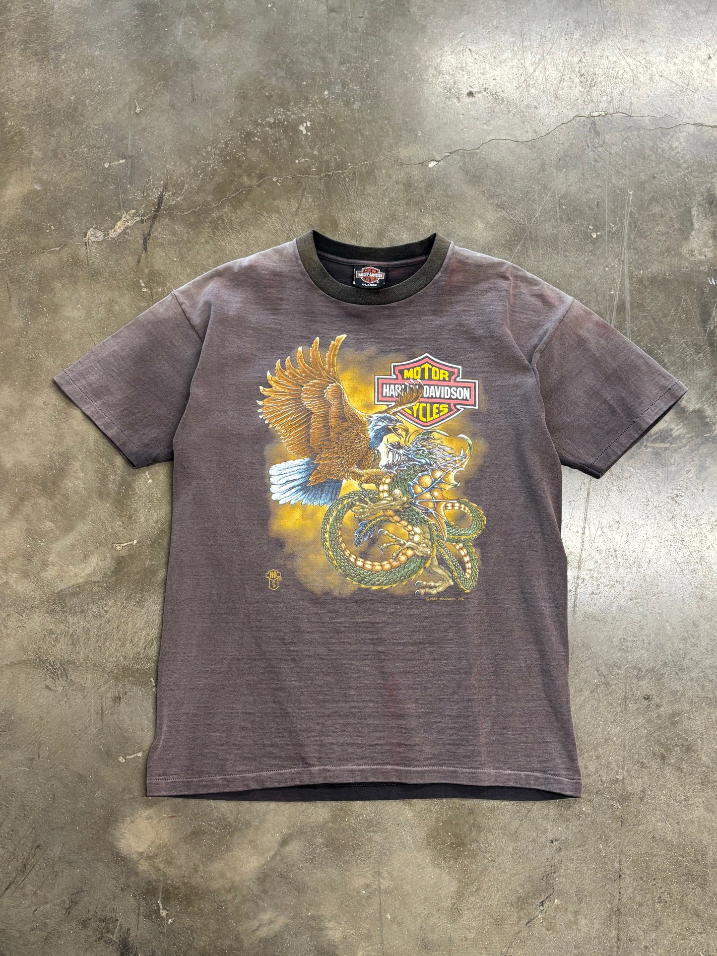 Vintage Harley Davidson Faded out Eagle dragon shirt size extra large