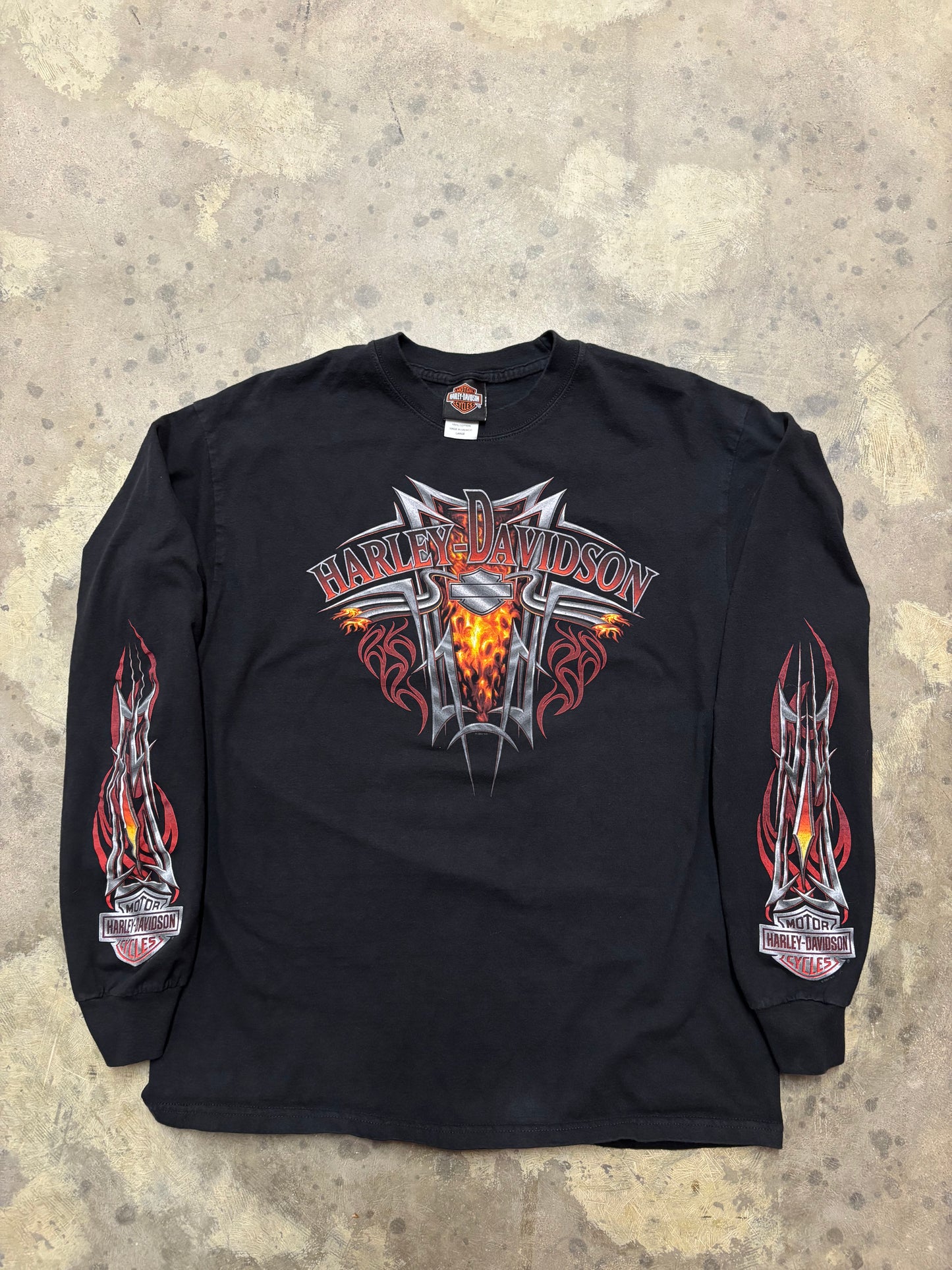 Vintage Harley Davidson red blade longsleeve shirt size large