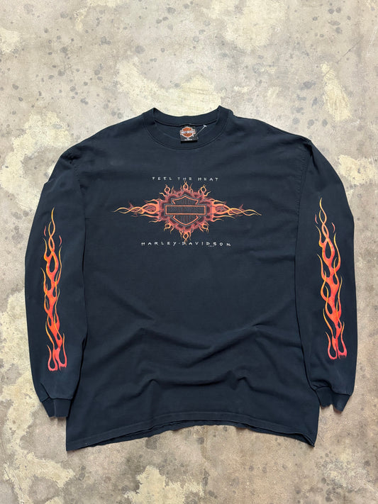 Vintage Harley Davidson Feel The Heat long sleeve shirt size XL