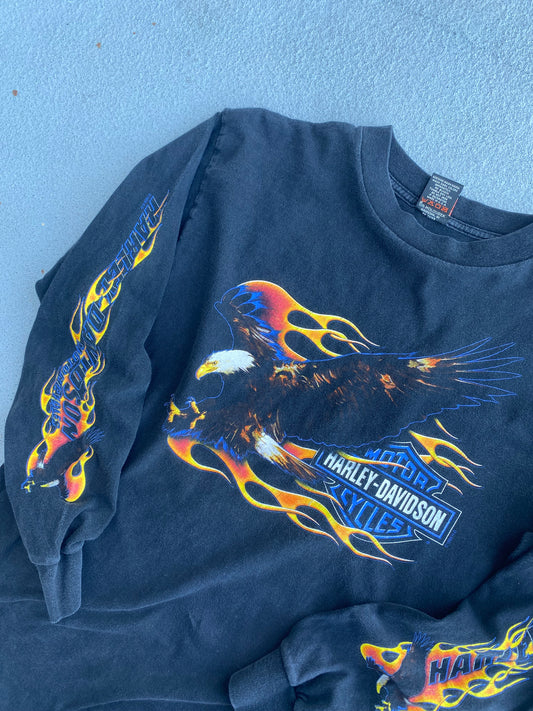 Vintage 90’s Harley Davidson Flaming Eagle long sleeve size large